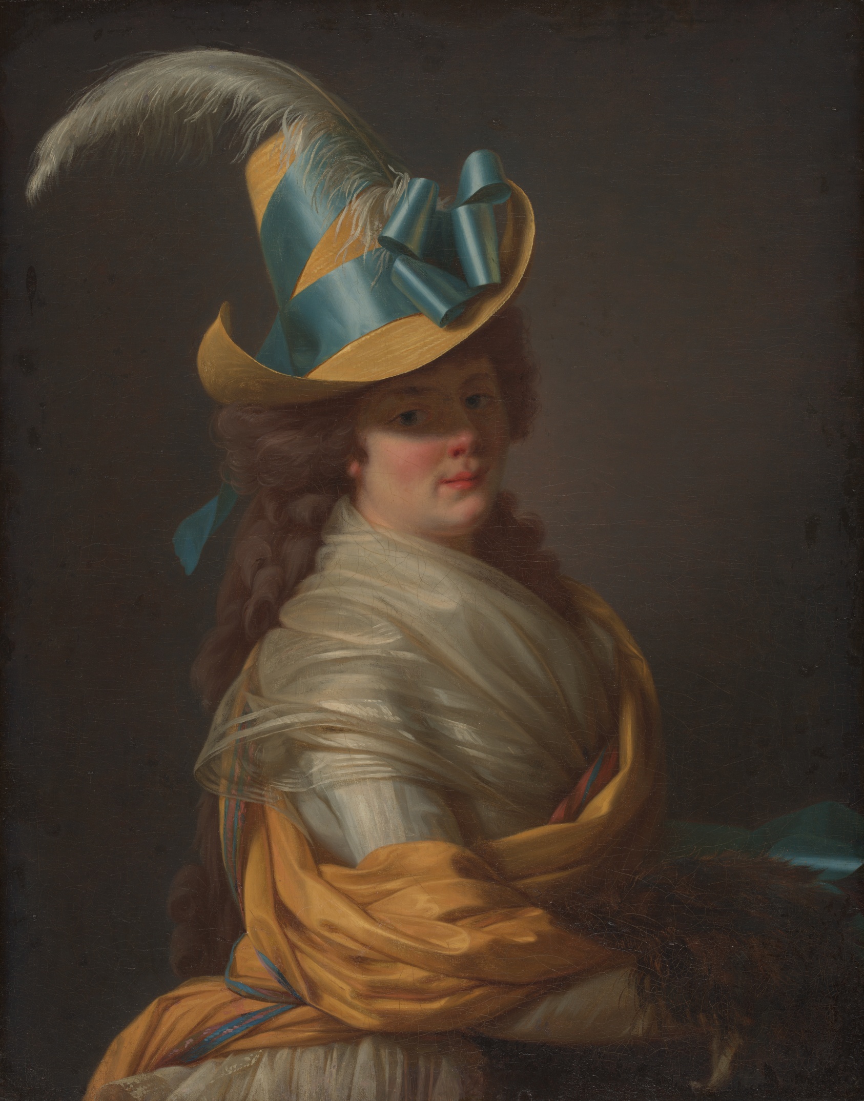 A work made of oil on canvas.