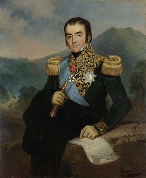 Portrait Governor-General Herman Willem Daendels . [ 1 ] Alternative title(s): Portrait of Herman Willem Daendels (1762-1818) . by Raden Saleh