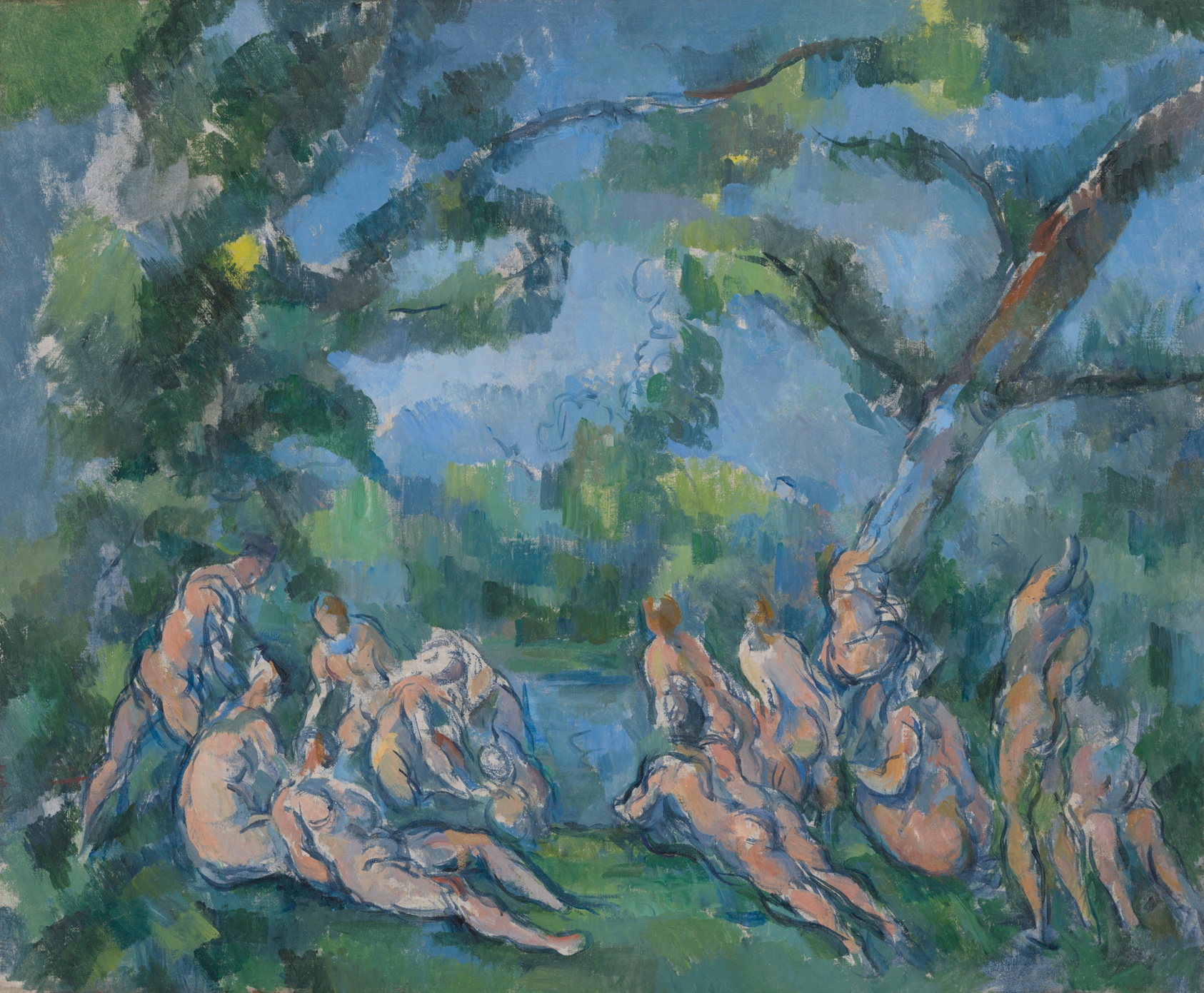 A work made of oil on canvas.