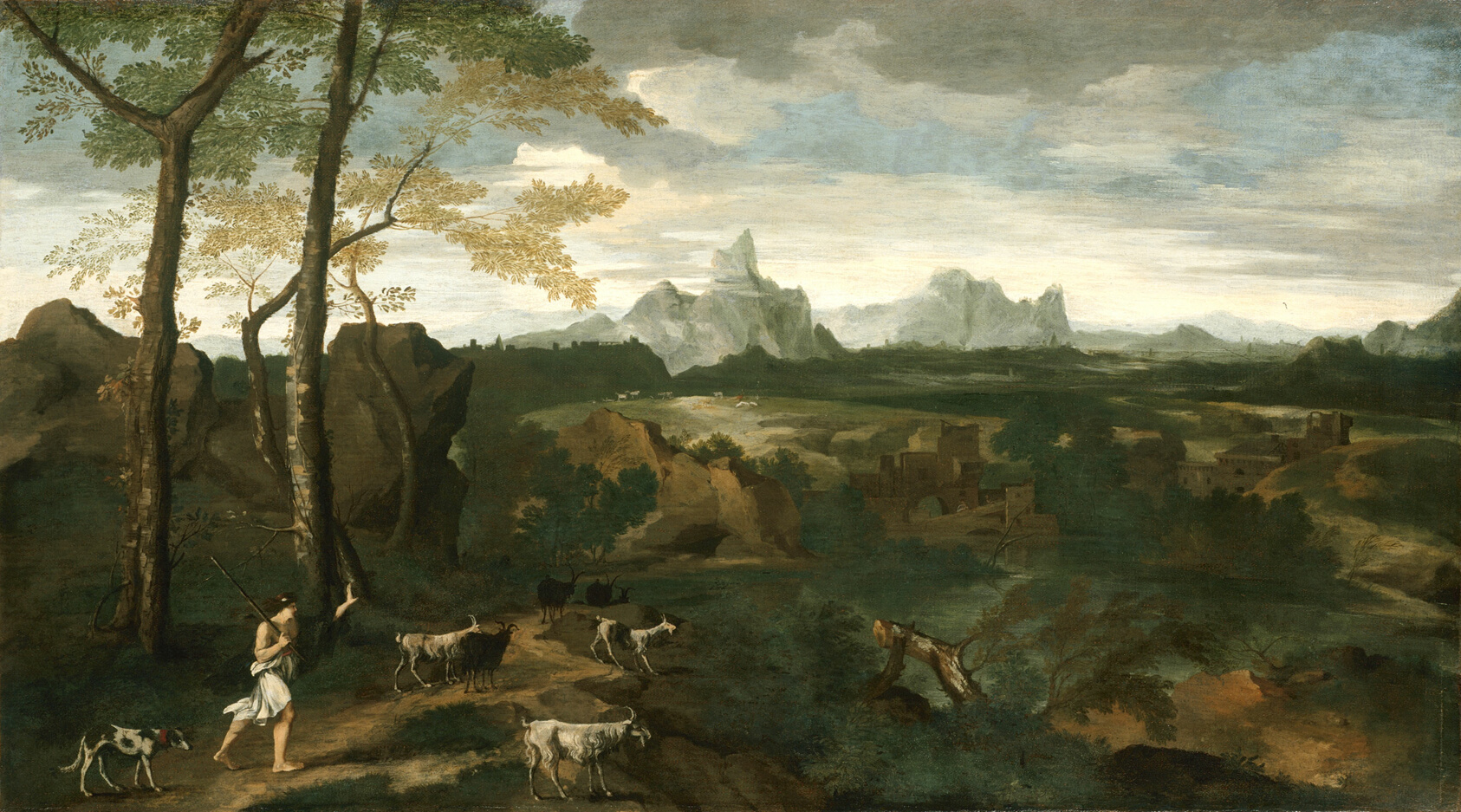 A work made of oil on canvas.