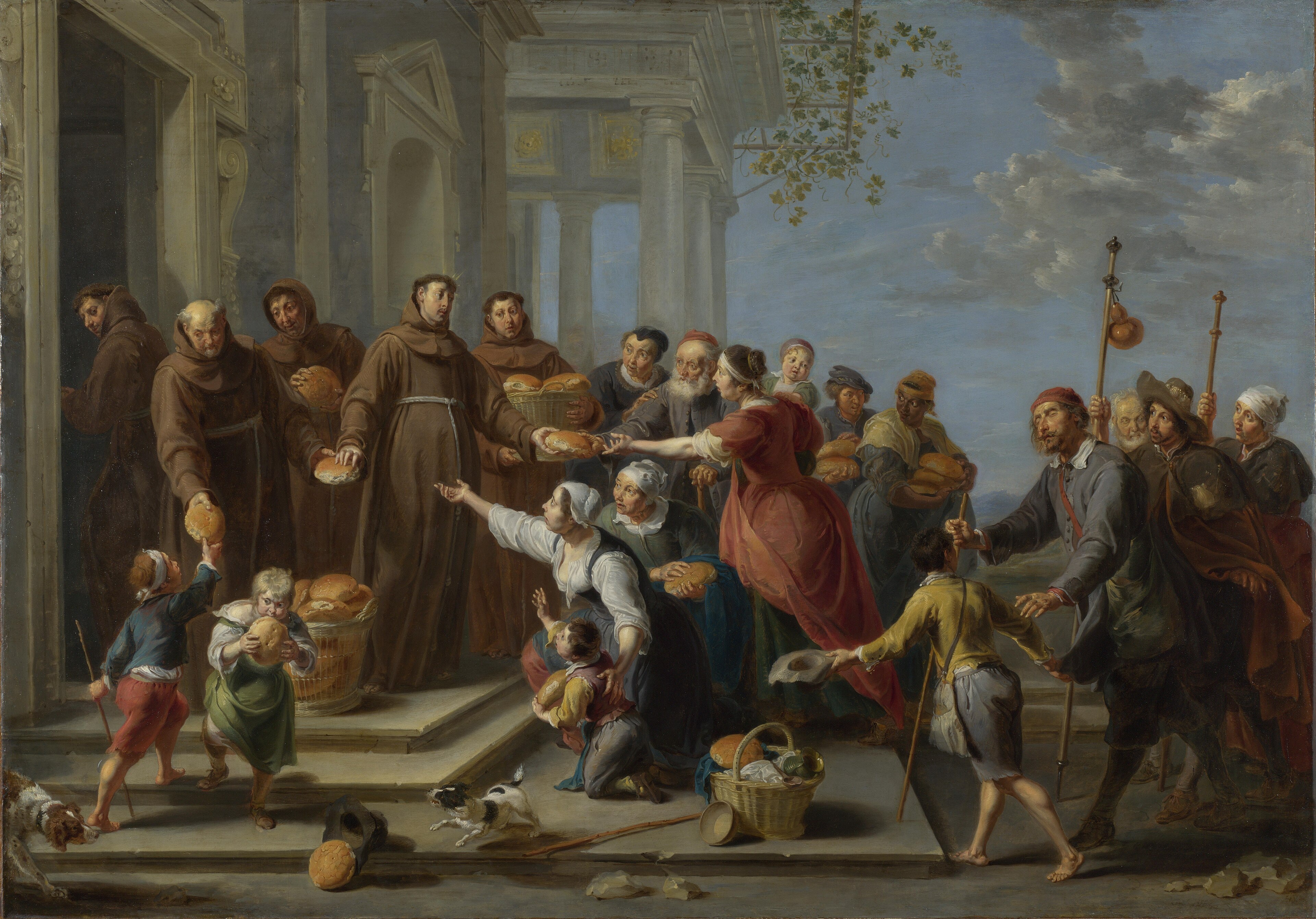 Saint Anthony of Padua (?) distributing Bread by Willem van Herp