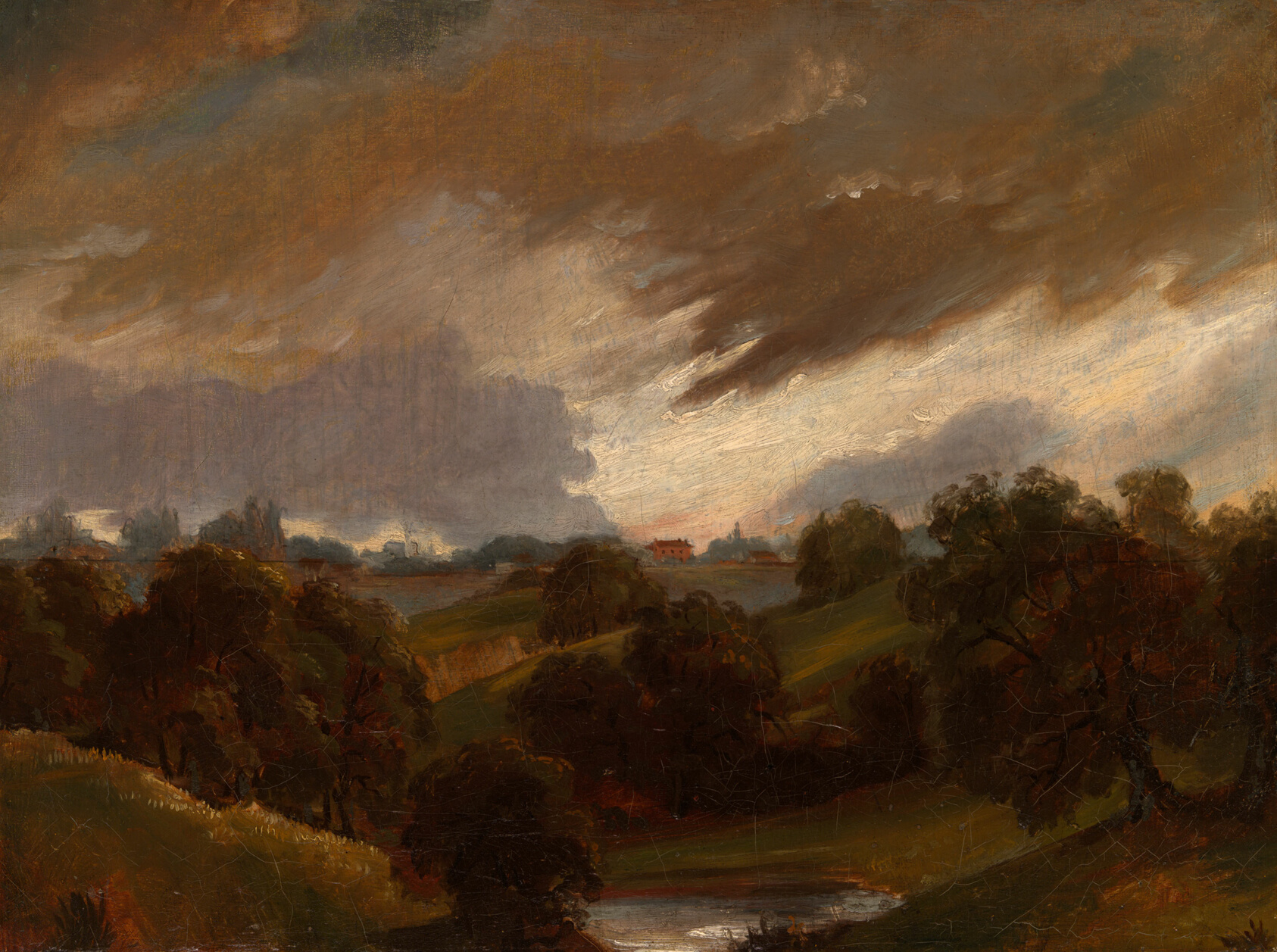 A work made of oil on canvas.