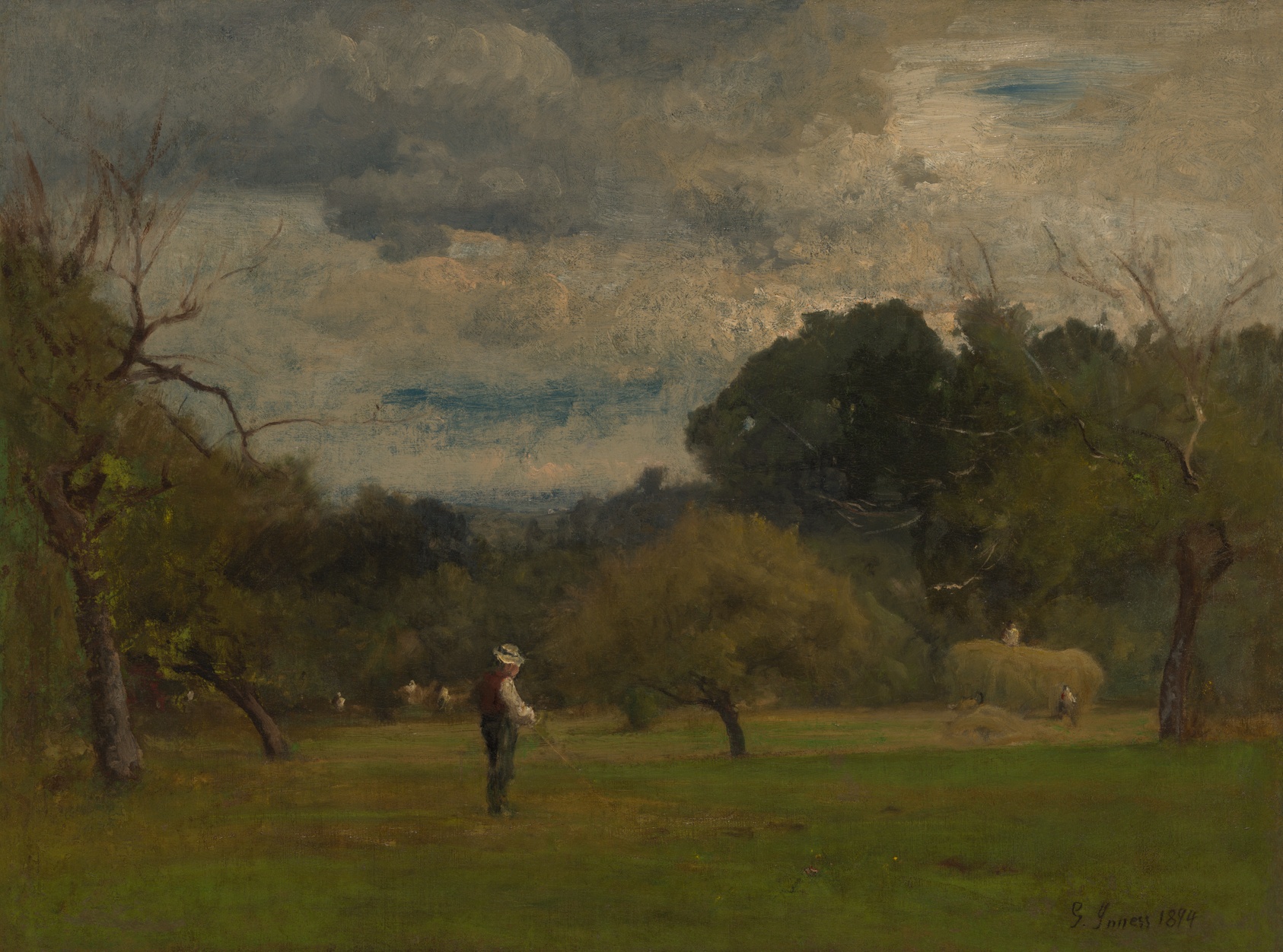 A work made of oil on canvas.