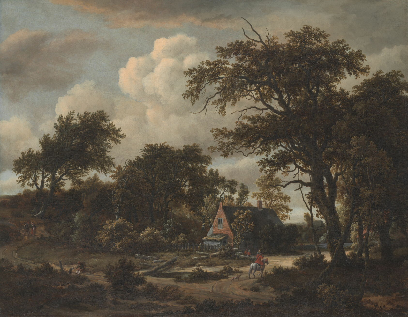 A work made of oil on canvas.
