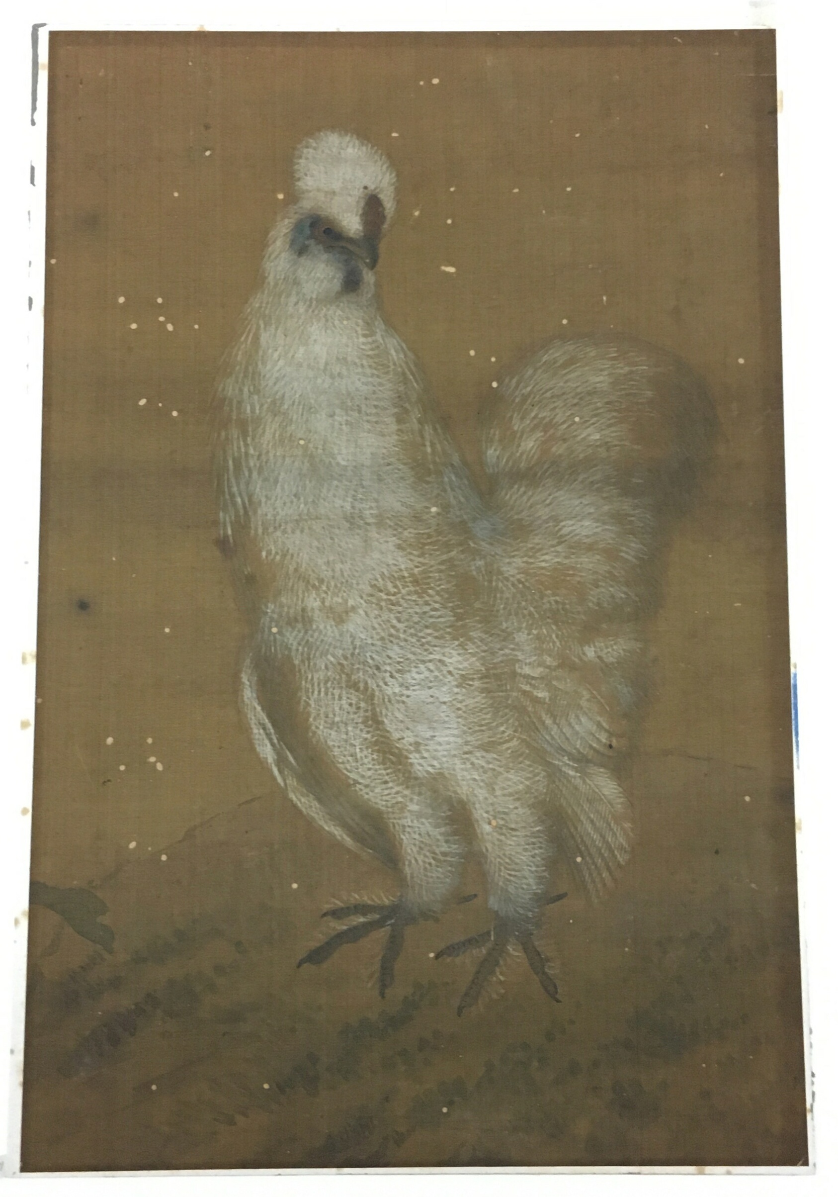 A work made of framed; ink and light color on silk.