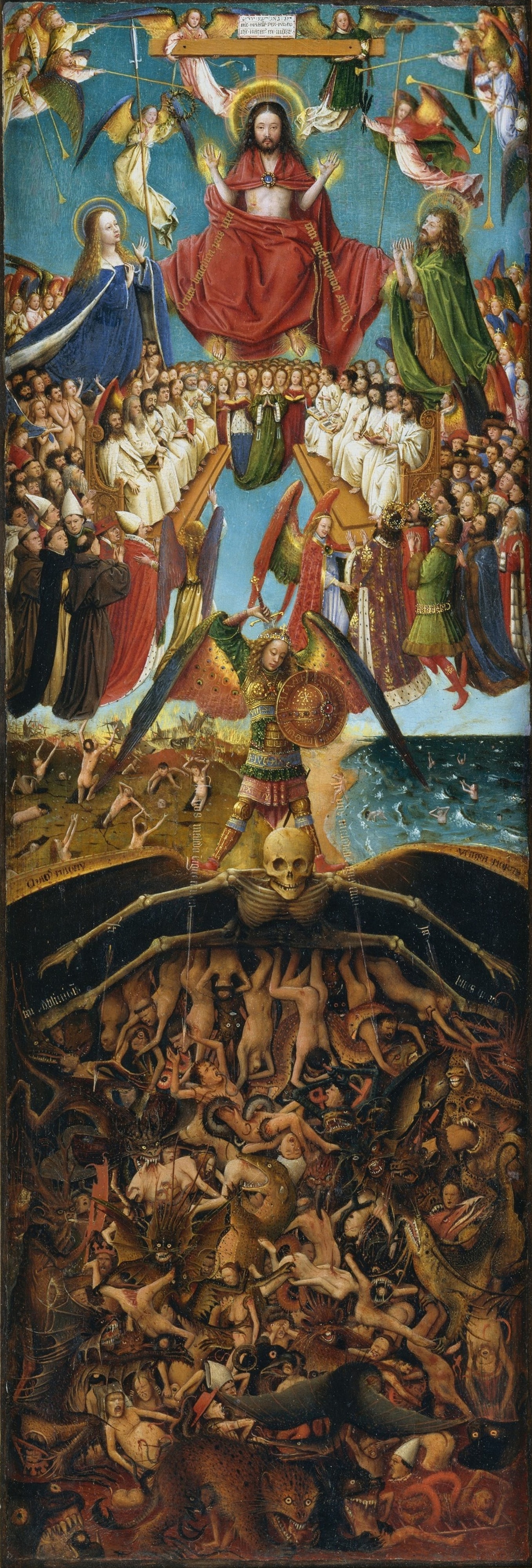 The Crucifixion; The Last Judgment (detail: right panel of diptych) by Jan van Eyck