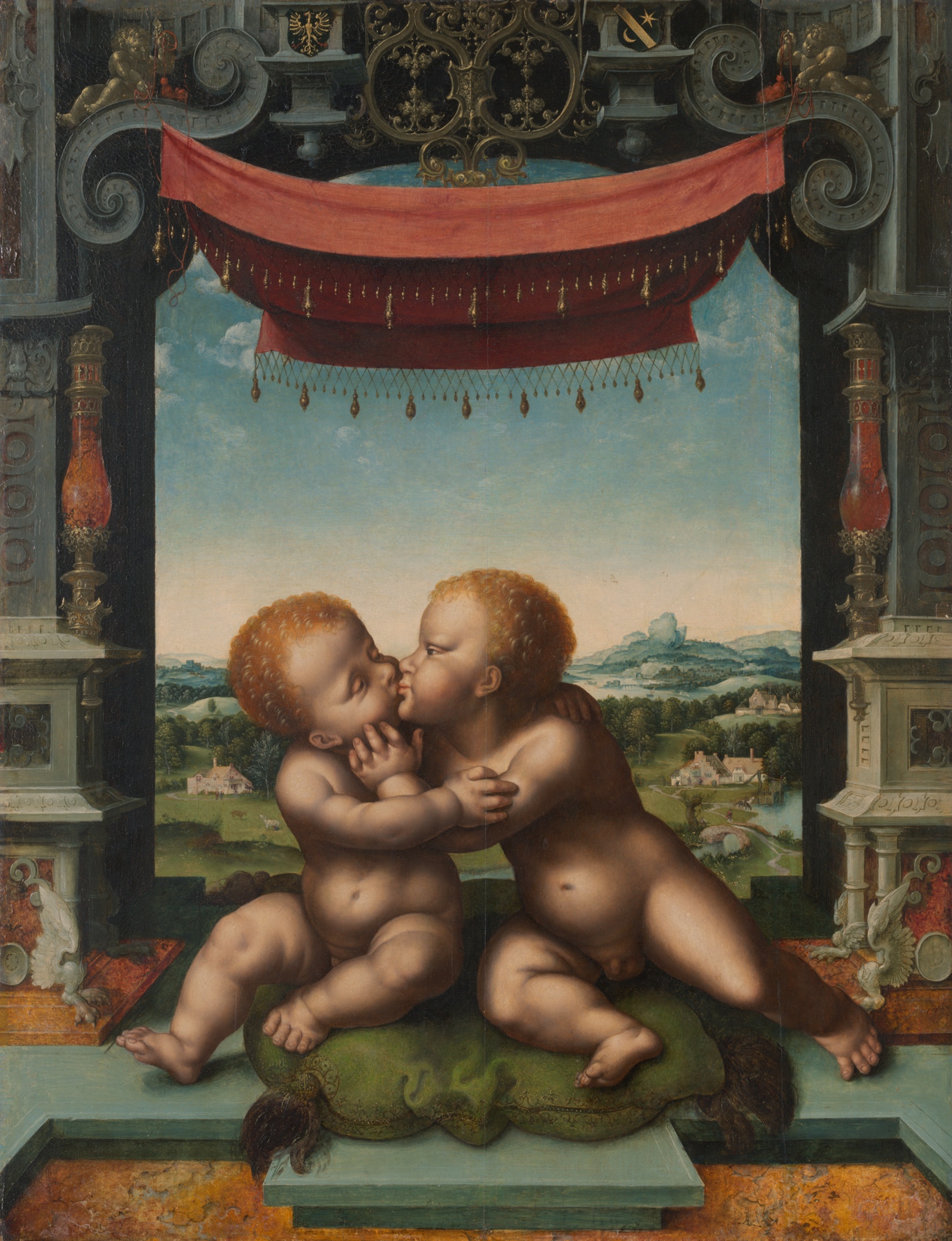 A work made of oil on panel.
