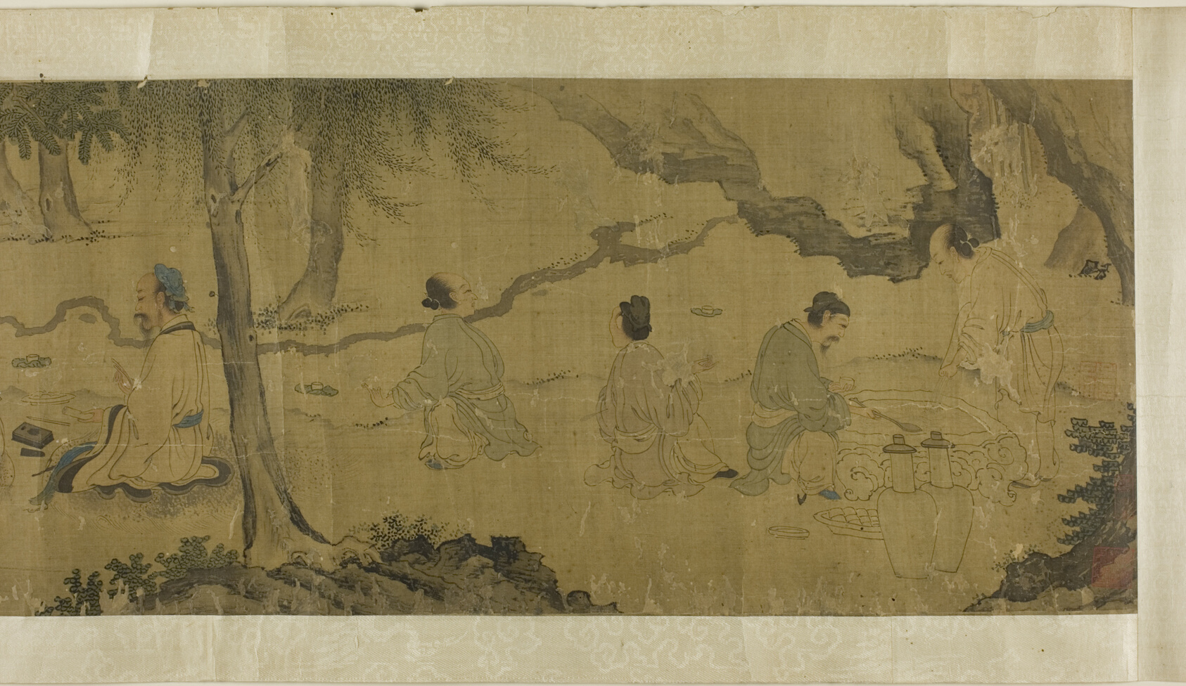 A work made of handscroll; ink and light color on silk.