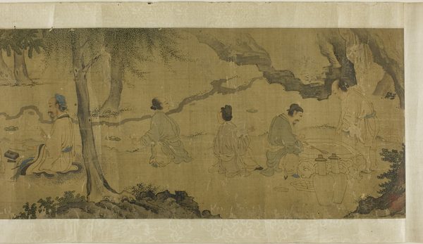 A work made of handscroll; ink and light color on silk.