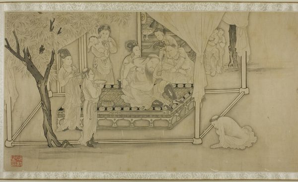 A work made of handscroll; ink on paper.