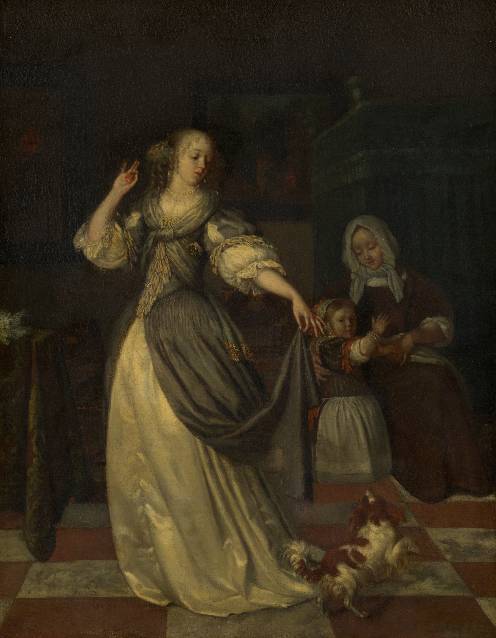 A work made of oil on canvas.