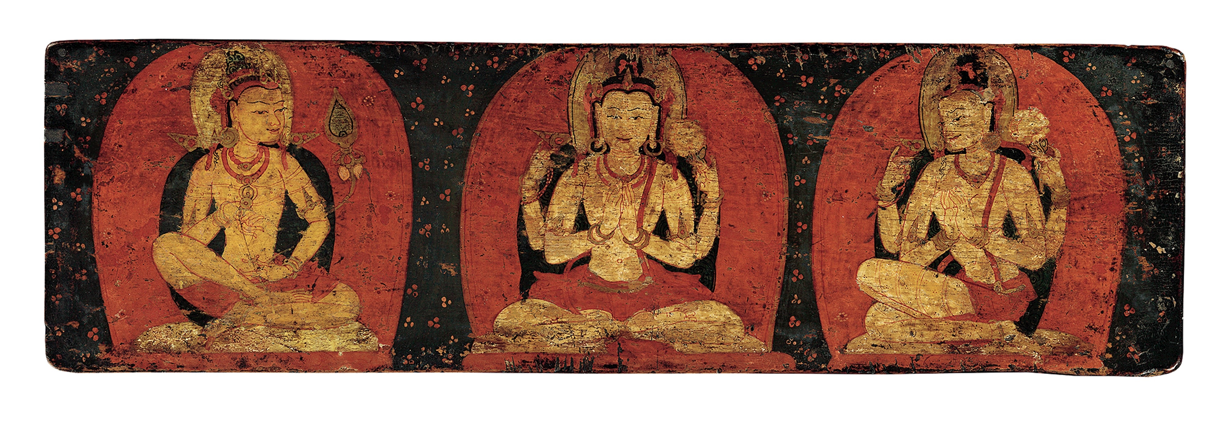 Pair of Manuscript Covers with Three Deities and Three Hierarchs, 1 by Unknown author Unknown author