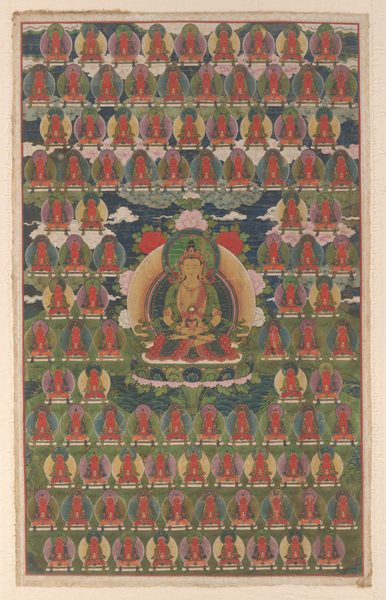 A work made of opaque watercolor and gold (as a watercolor) on cotton.