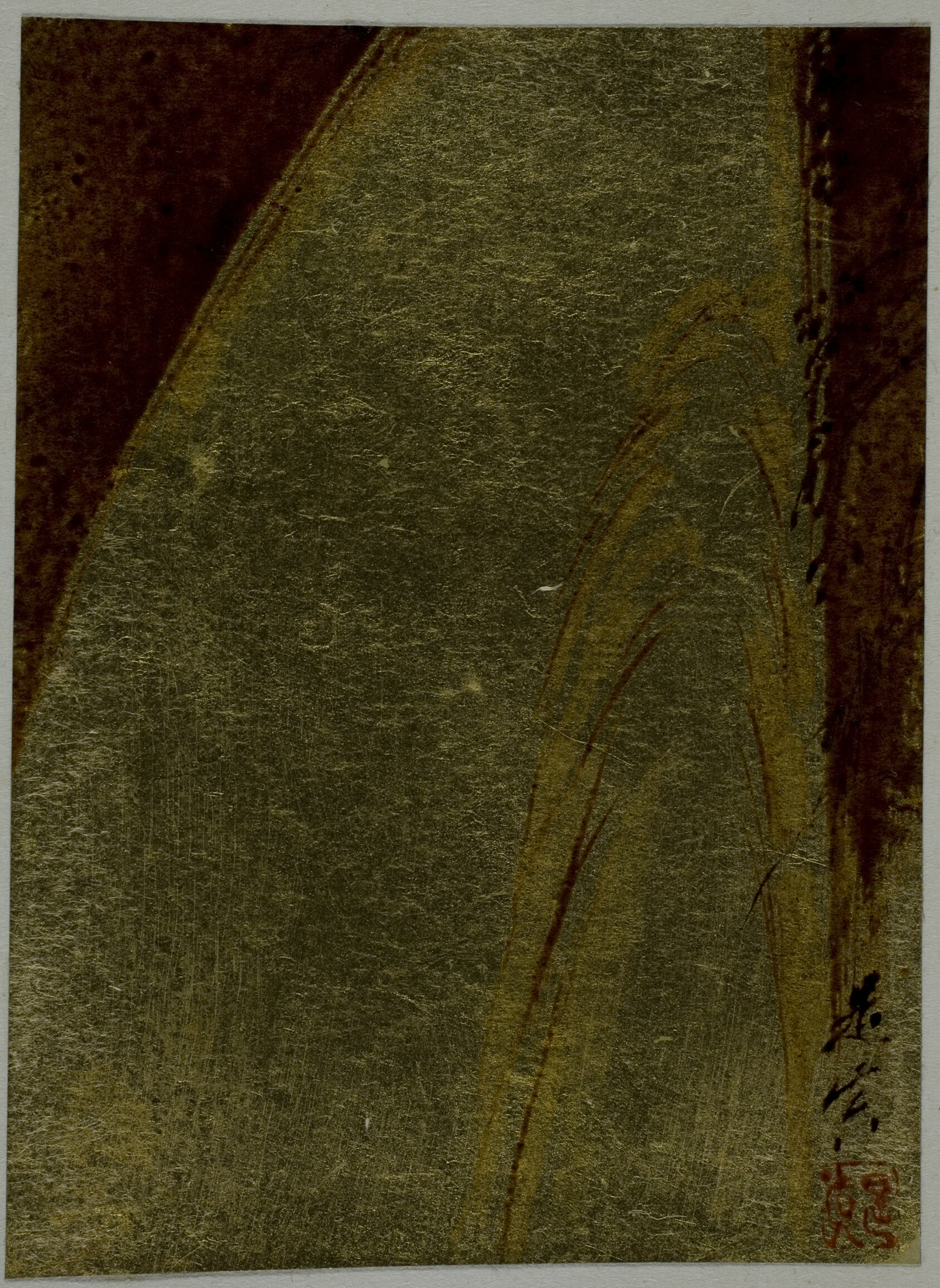 A work made of album leaf; inks and color on paper..