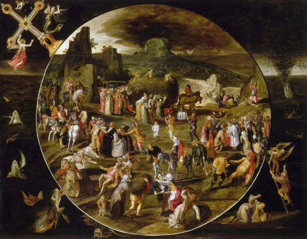 French: La Charrette de foin ; allégorie de la vanité du monde. by Gillis Mostaert