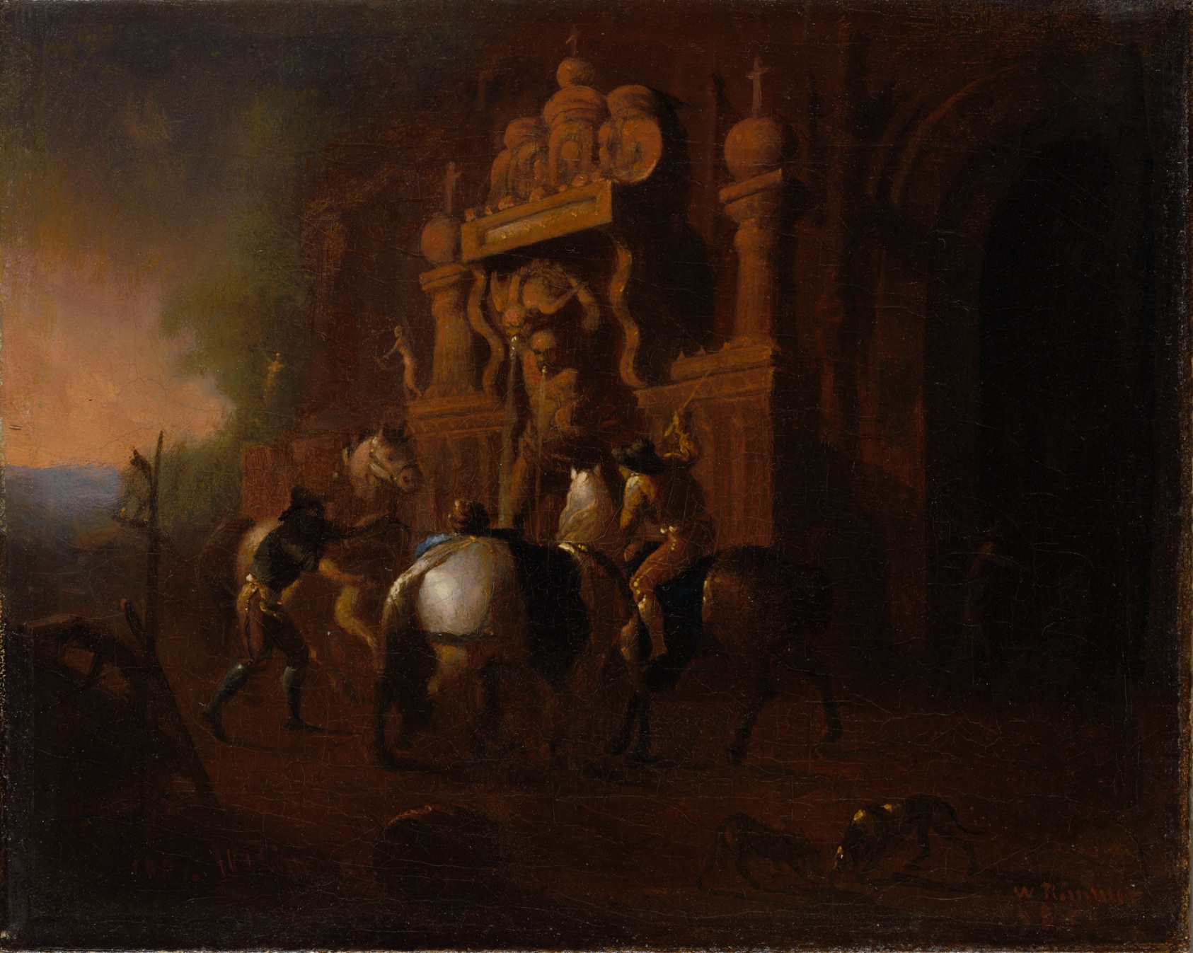 A work made of oil on canvas.