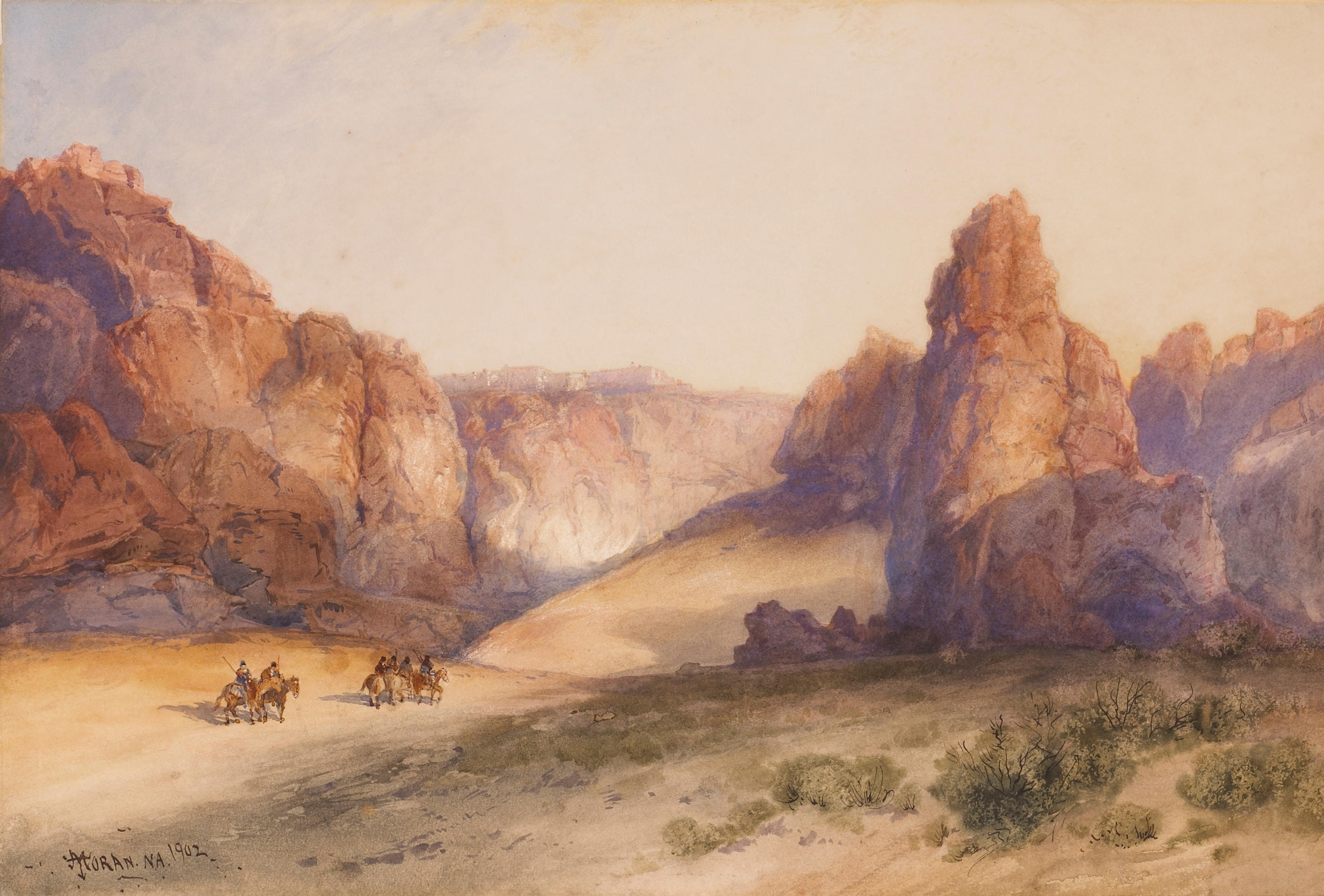 The Rock of Acoma, New Mexico by Thomas Moran