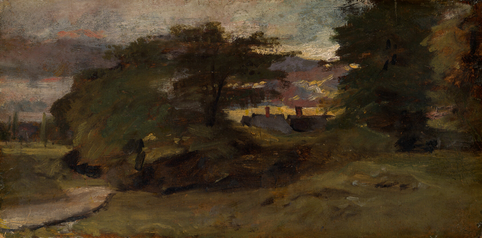 A work made of oil on canvas.