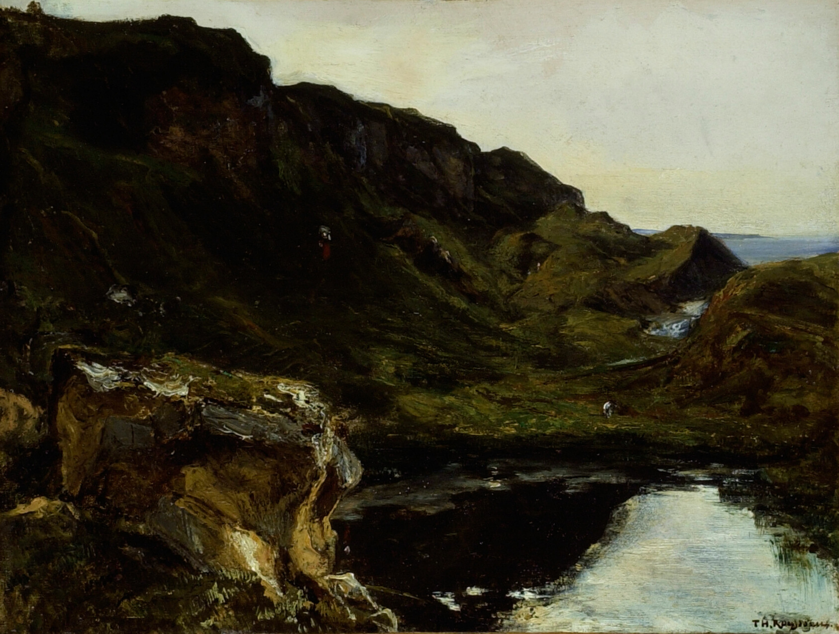 A work made of oil on canvas.