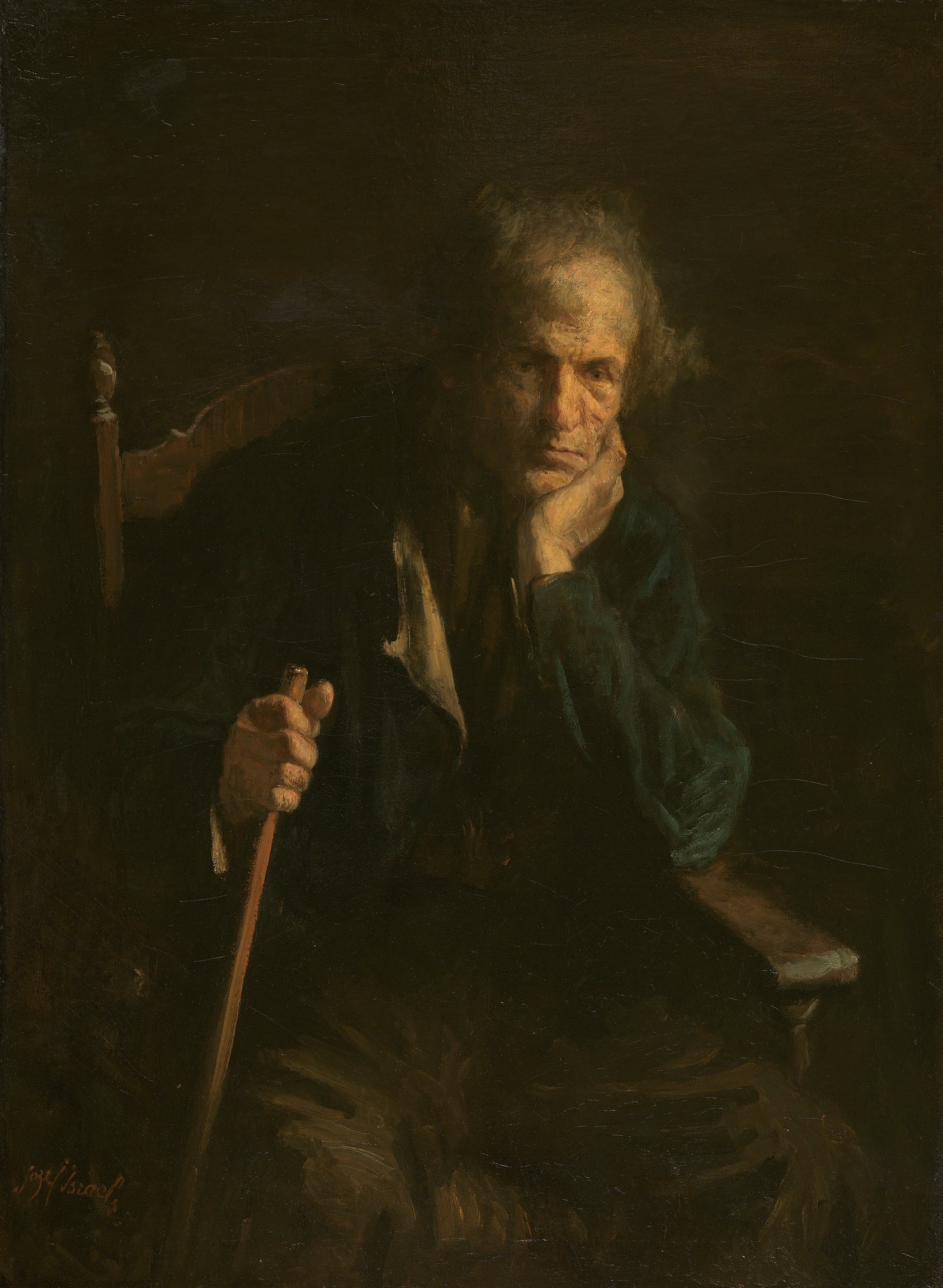 A work made of oil on canvas.