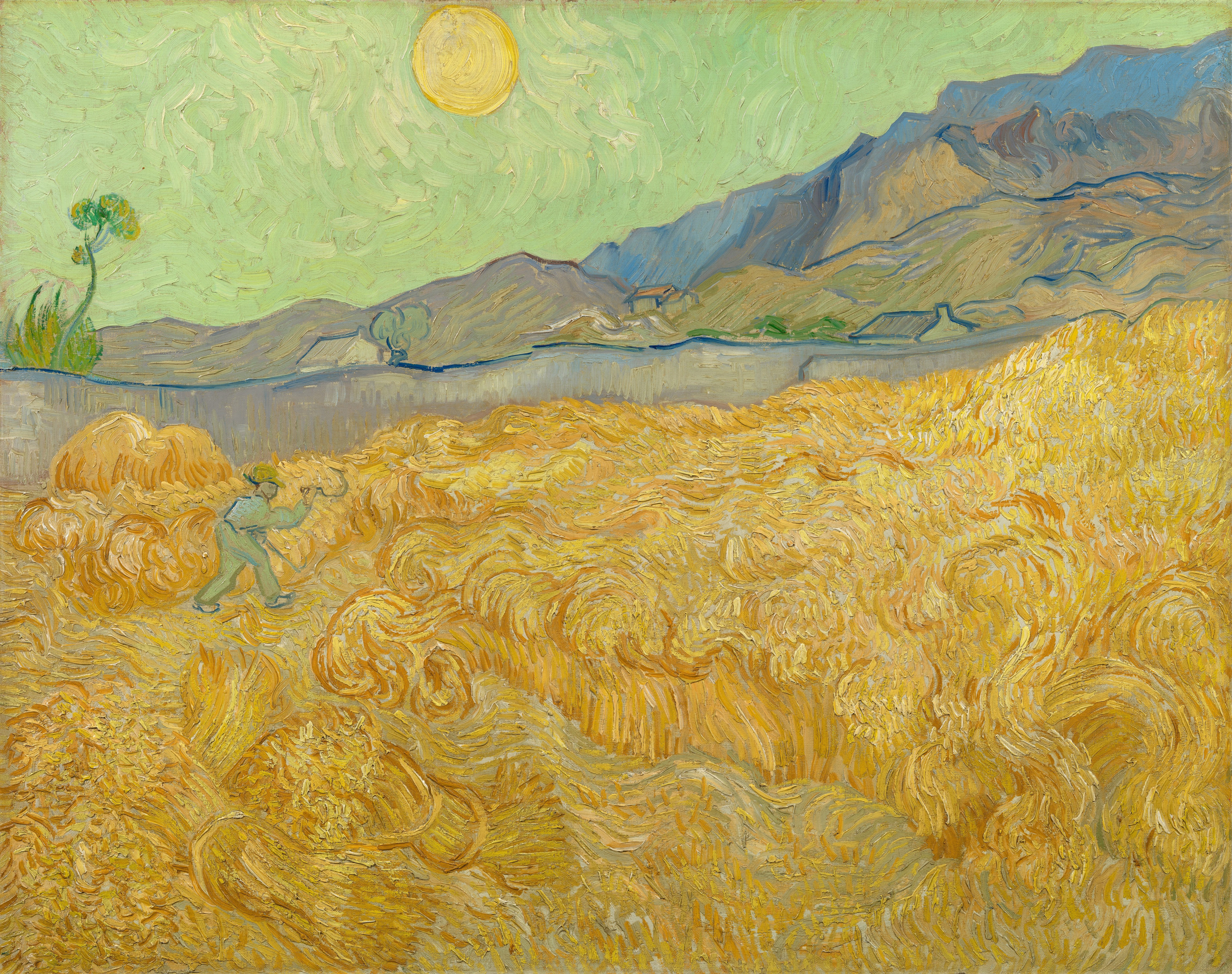 Wheatfield with a Reaper, 1889, by Vincent van Gogh