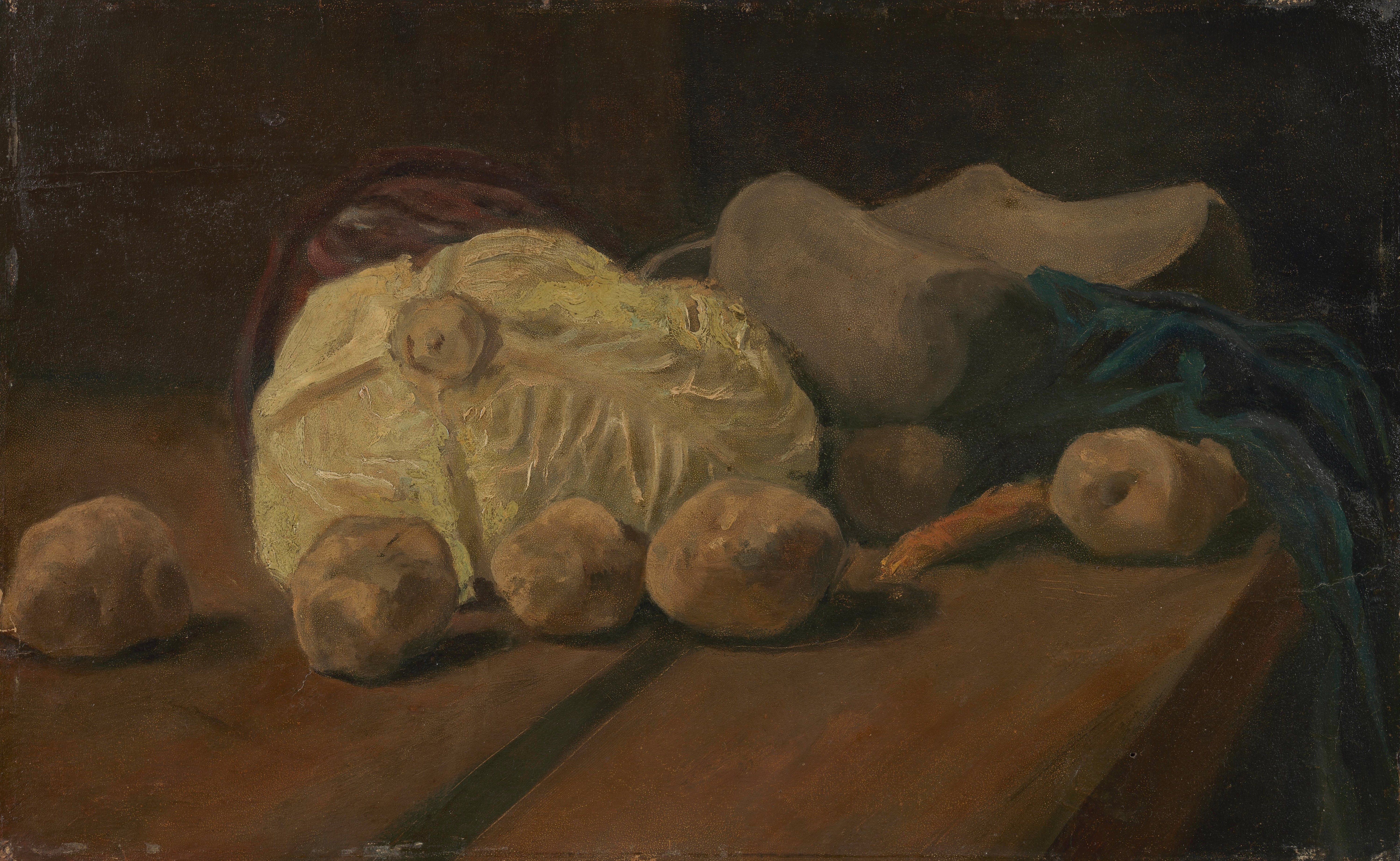 Still Life with Cabbage and Clogs, 1881-12, by Vincent van Gogh
