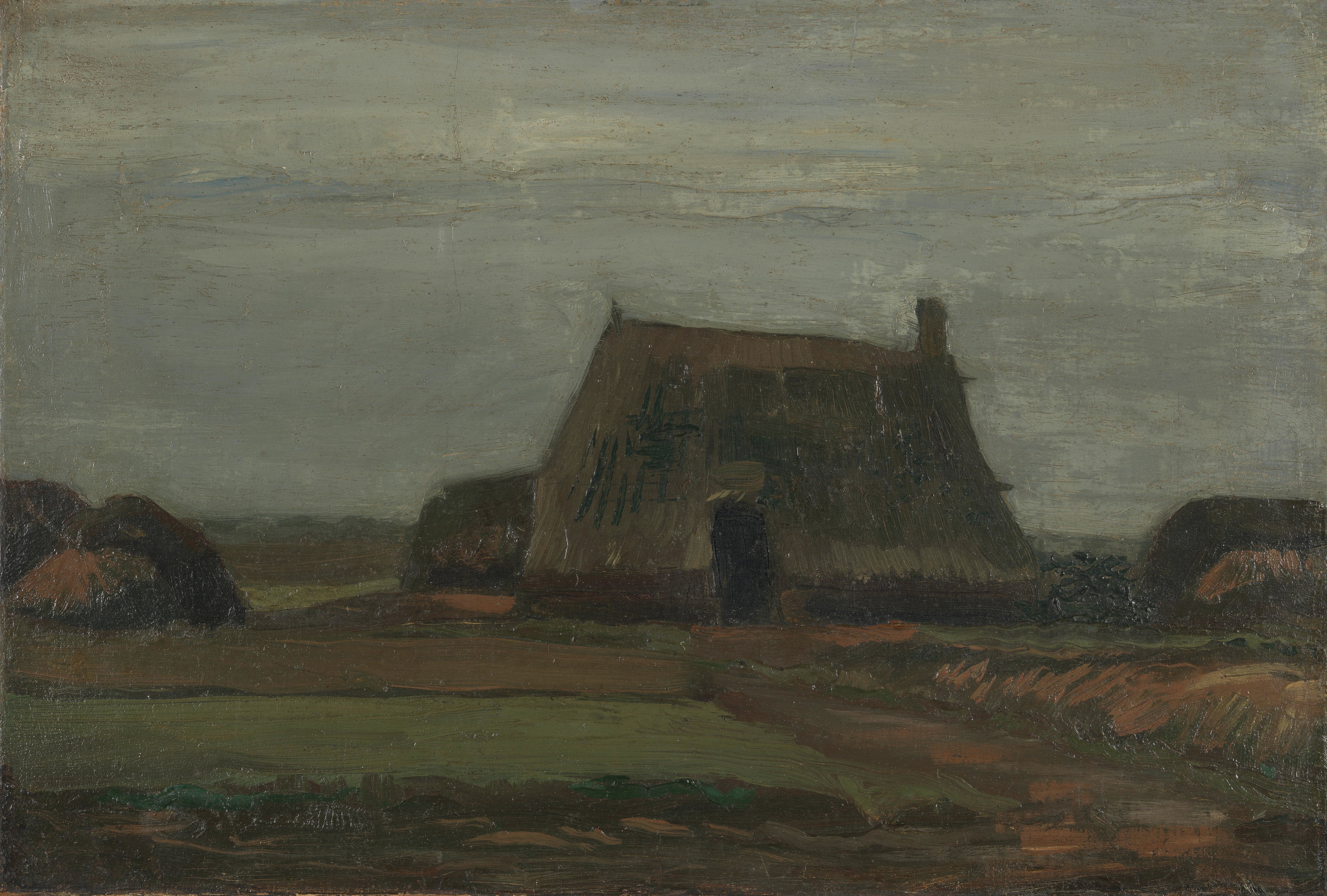 Farm with Stacks of Peat, 1883-11, by Vincent van Gogh