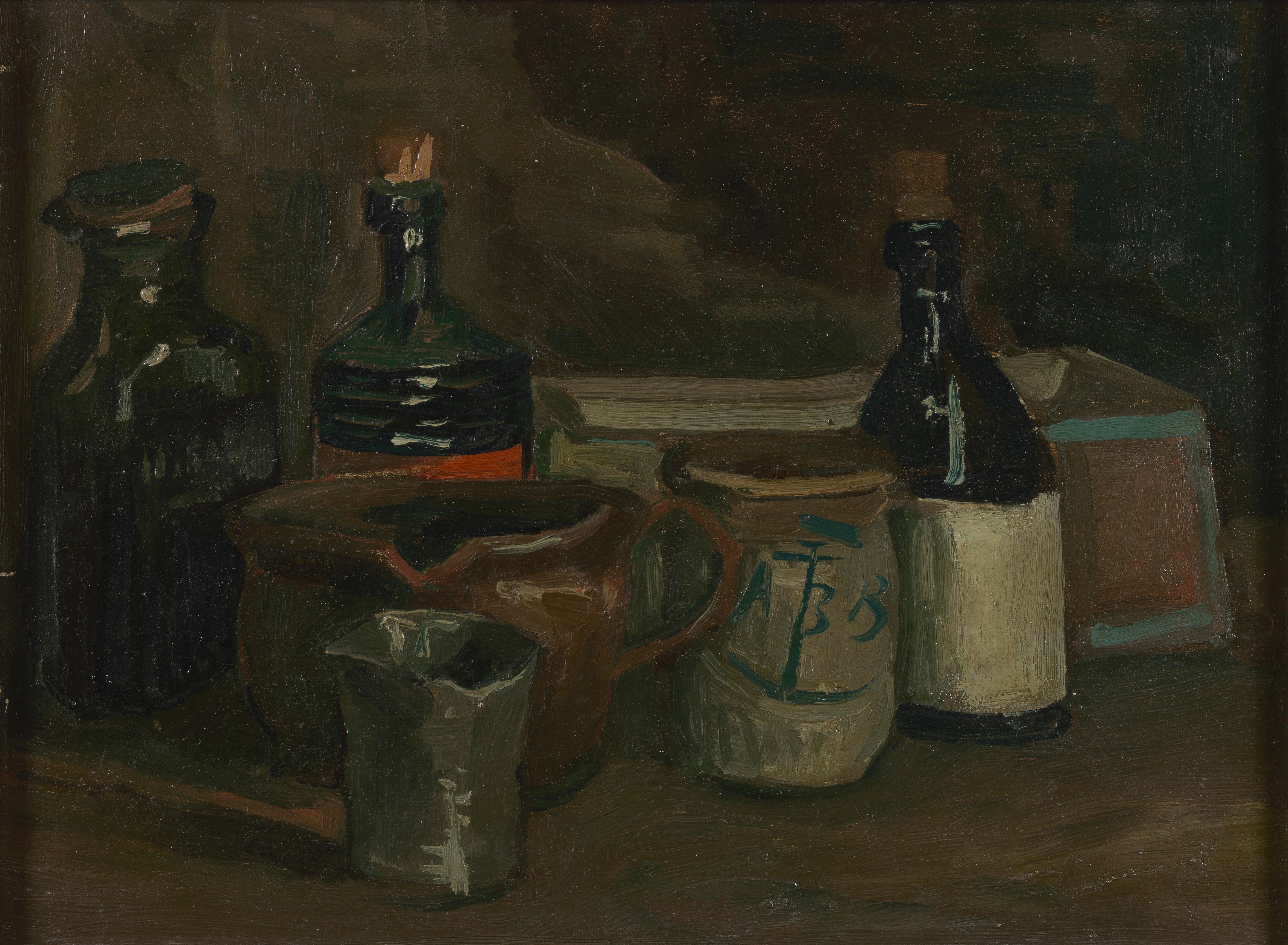 Still Life with Bottles and Earthenware, 1884-11, by Vincent van Gogh