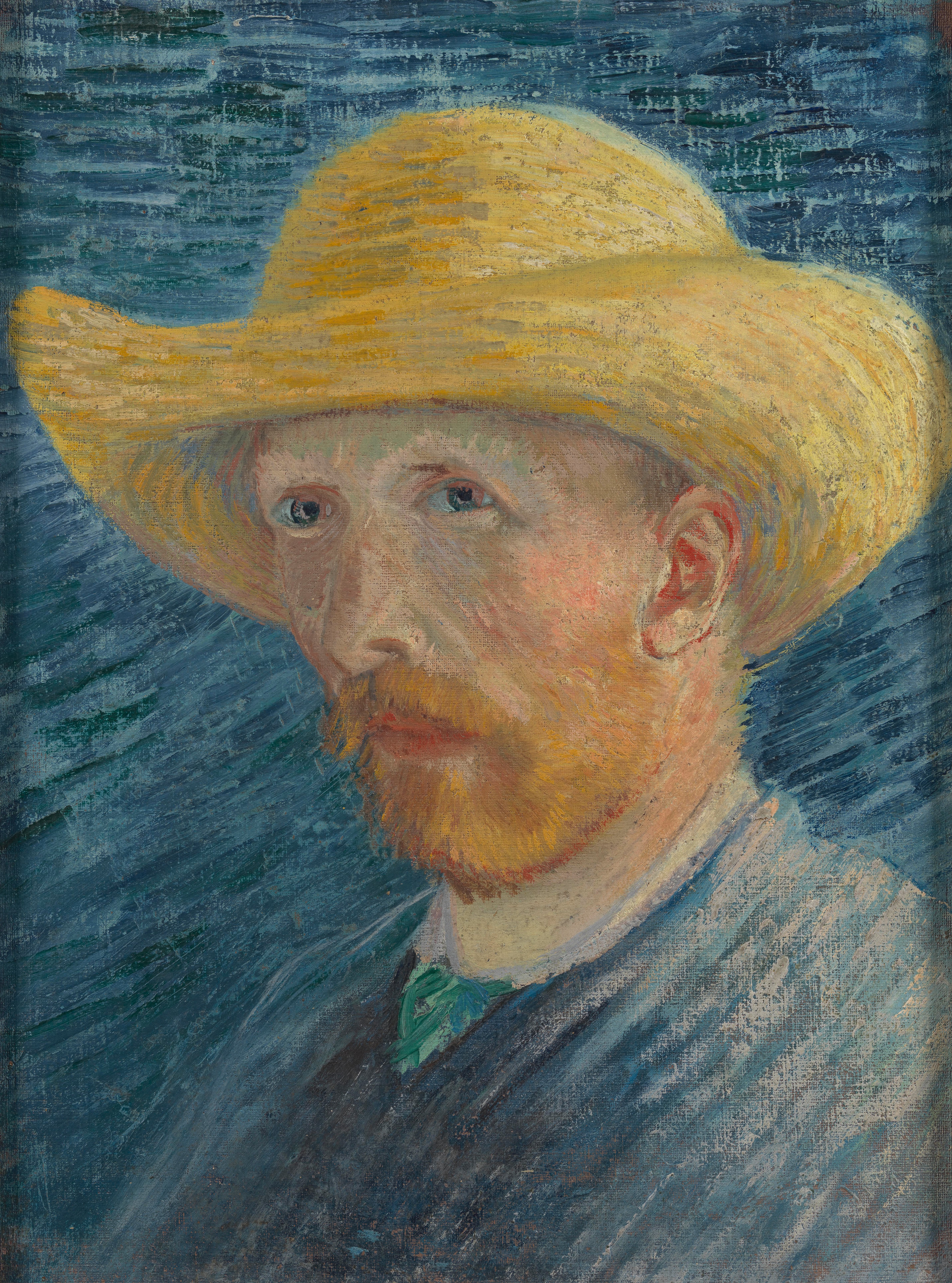 Self-Portrait with Straw Hat, 1887, by Vincent van Gogh