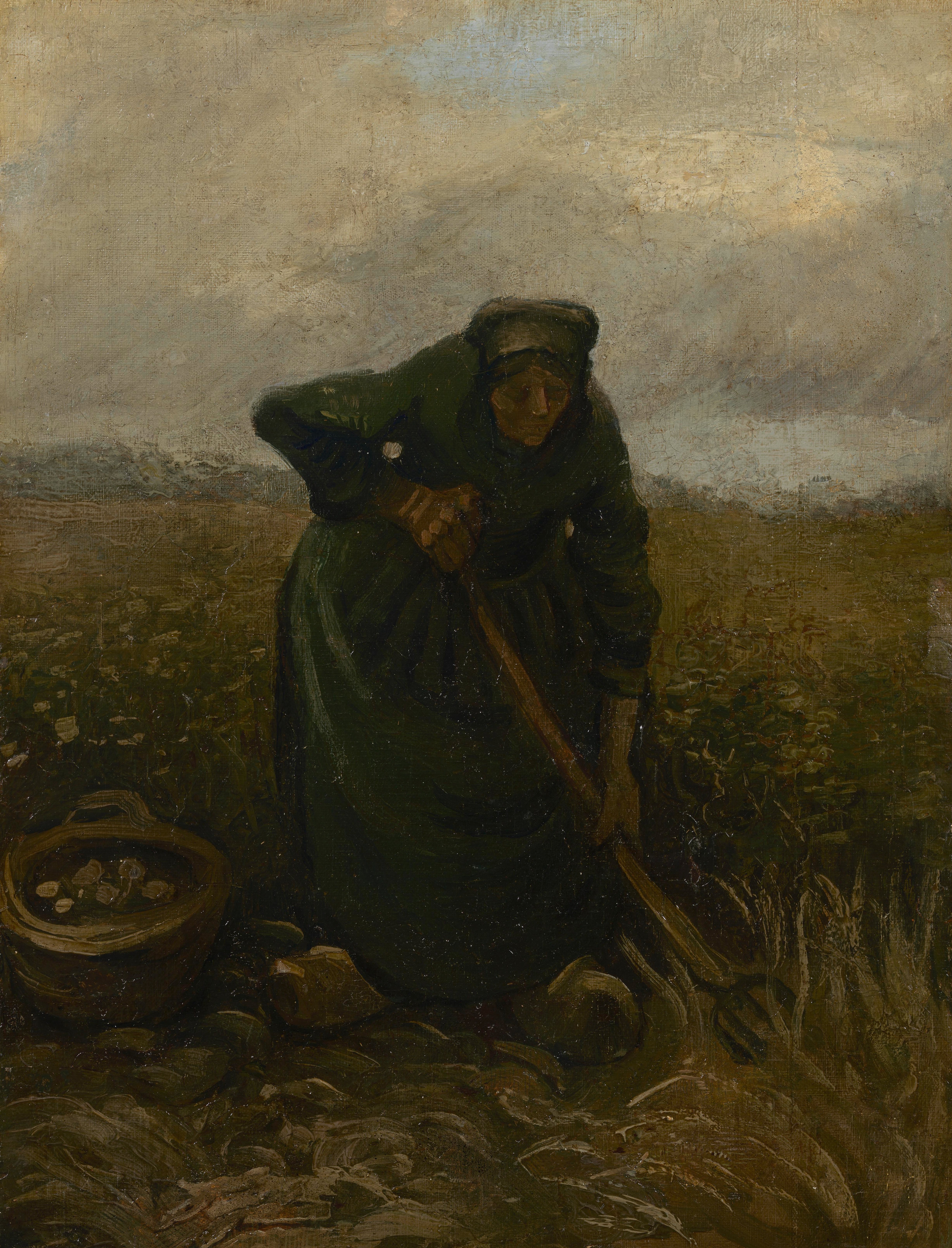 Woman Lifting Potatoes, 1885, by Vincent van Gogh