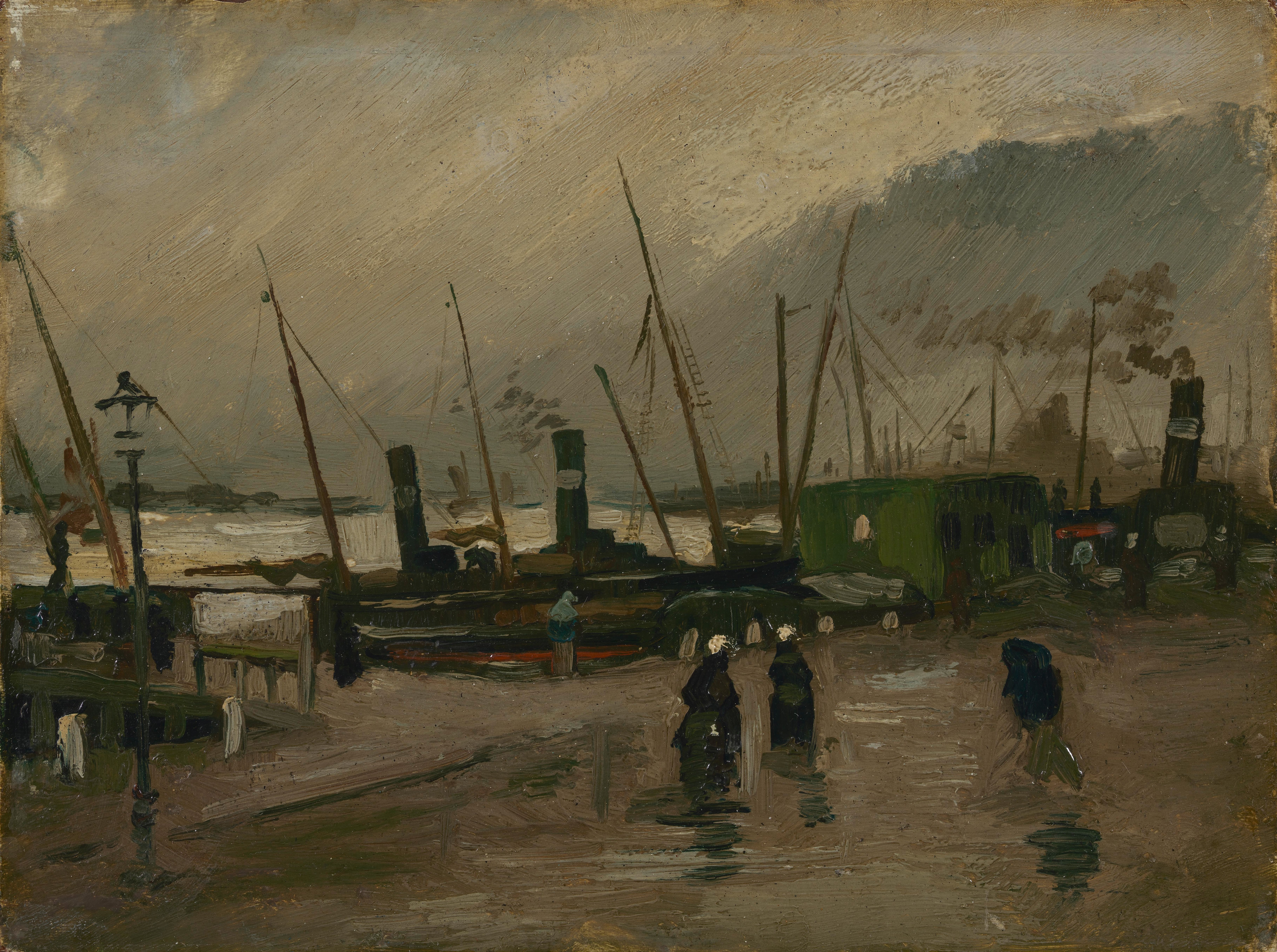 The De Ruijterkade in Amsterdam, 1885-10-08, by Vincent van Gogh