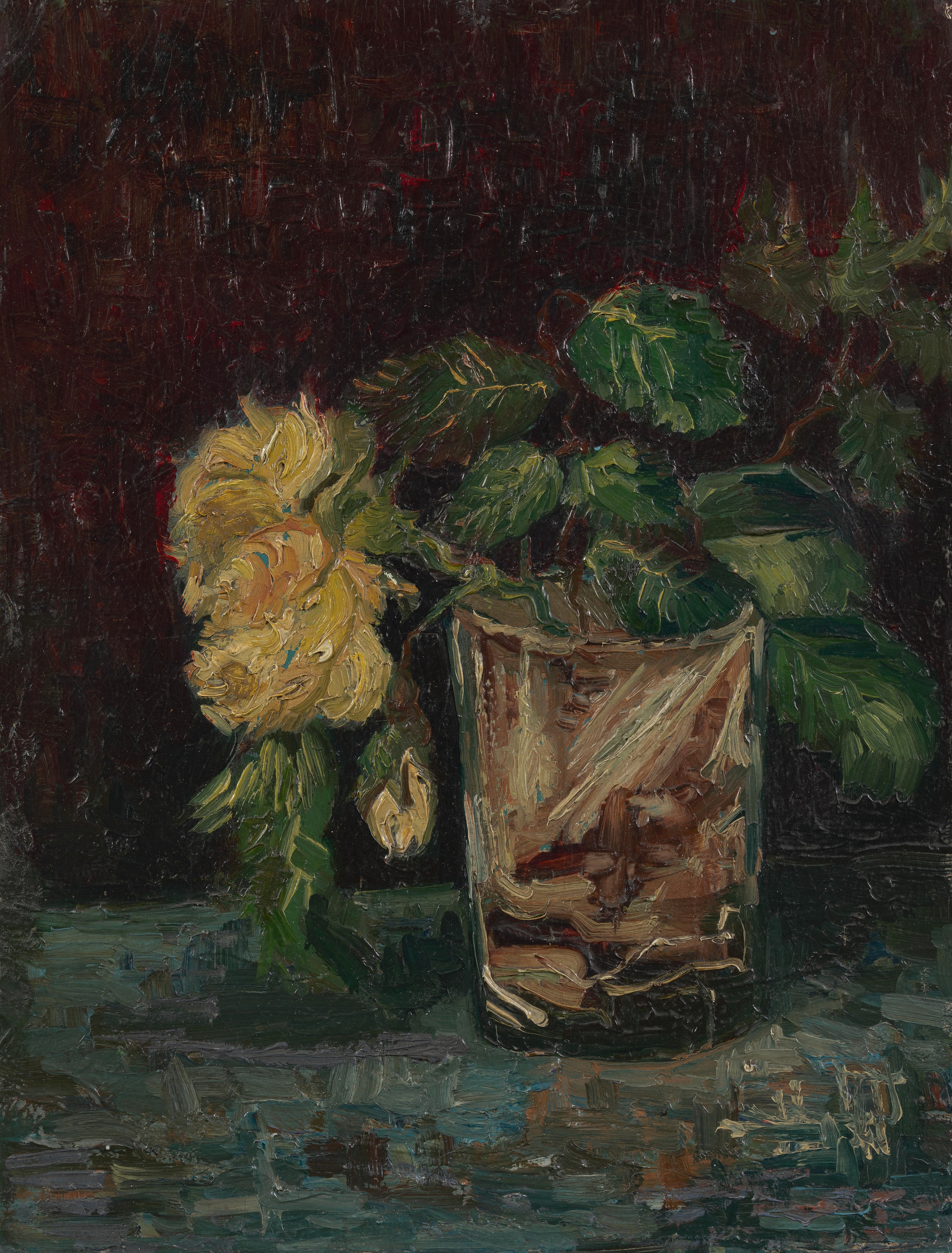 Glass with Yellow Roses, 1886, by Vincent van Gogh