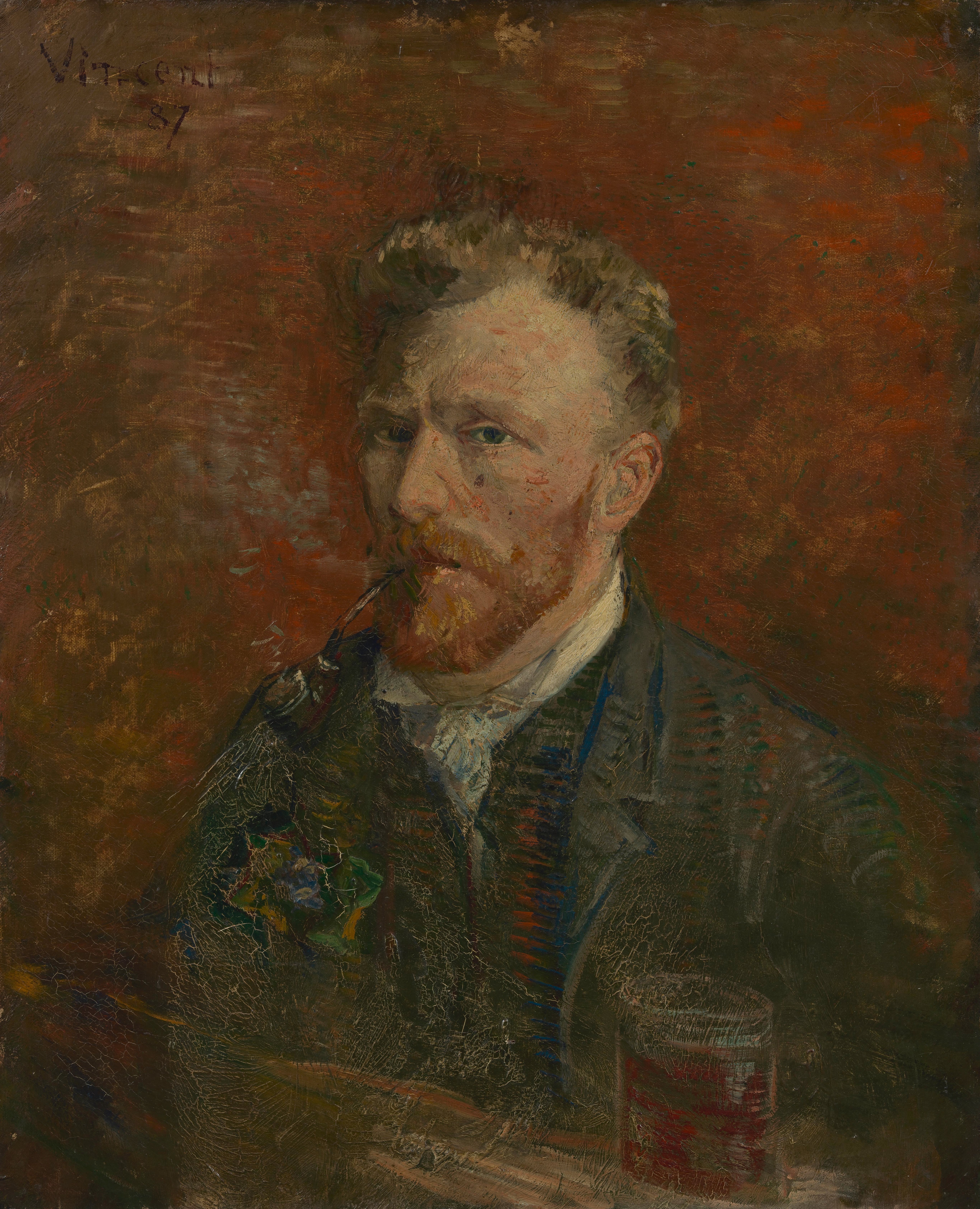 Self-Portrait with Glass, 1887, by Vincent van Gogh