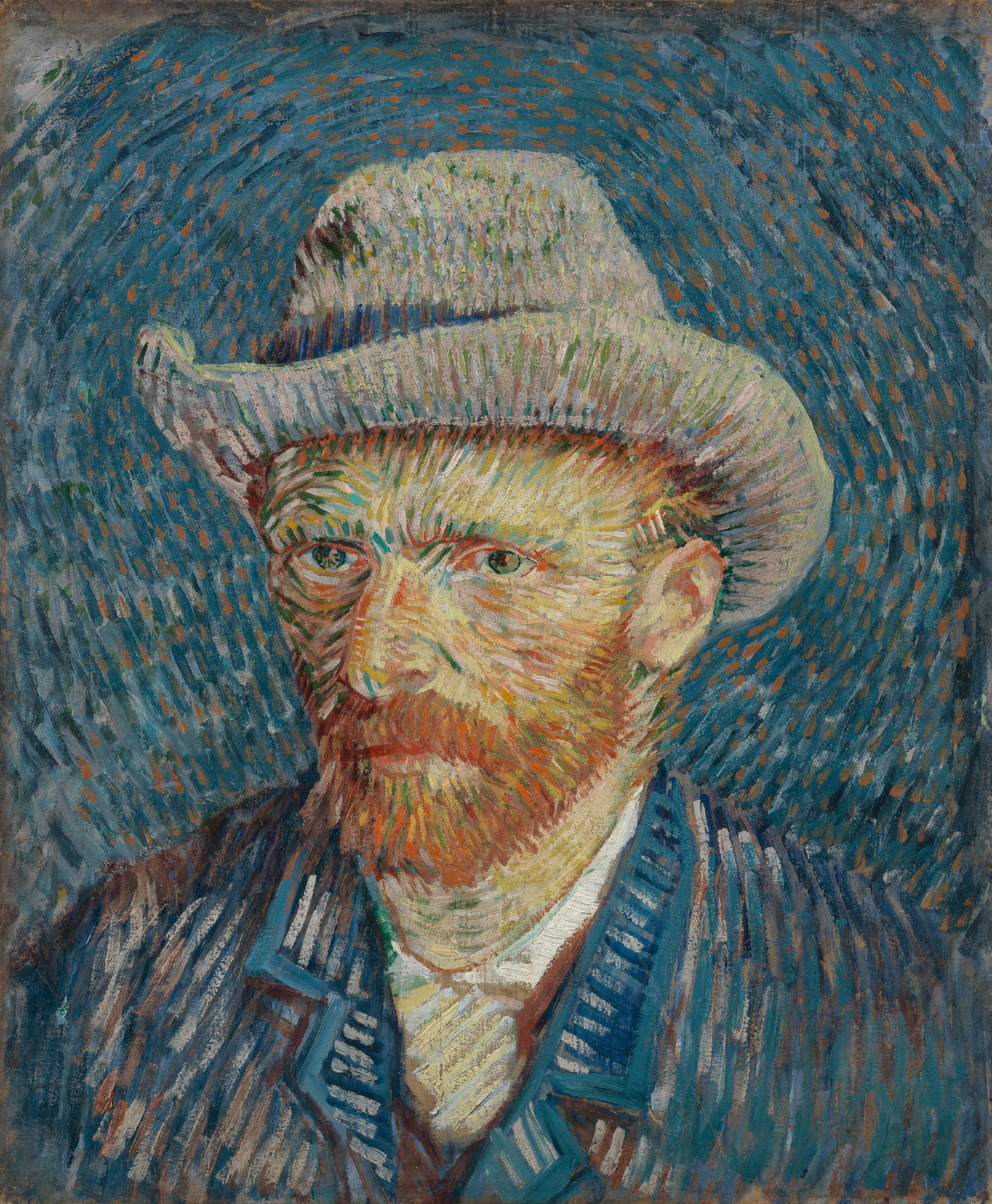 Self-Portrait with Grey Felt Hat, 1887, by Vincent van Gogh