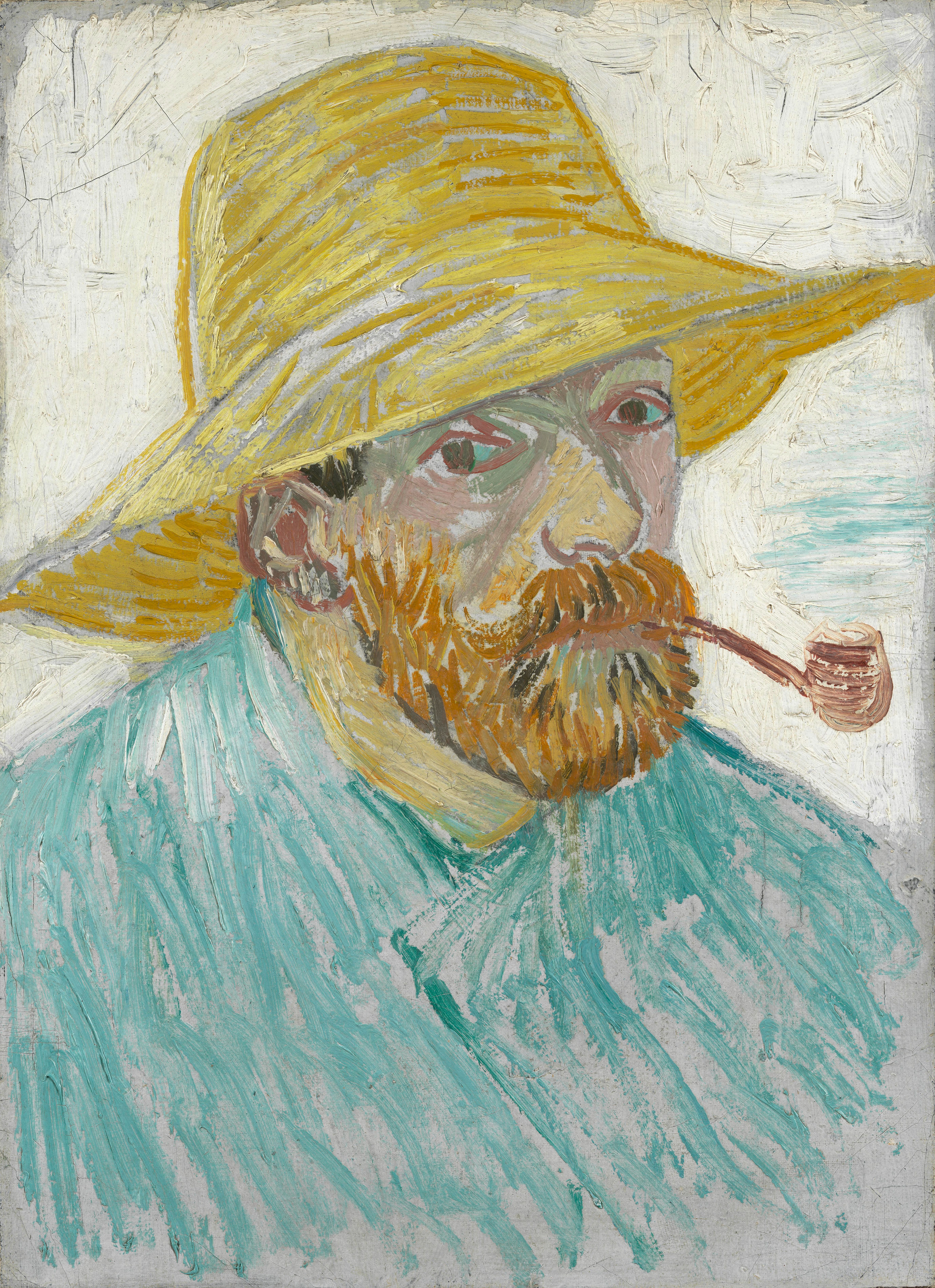 Self-Portrait with Pipe and Straw Hat, 1887, by Vincent van Gogh