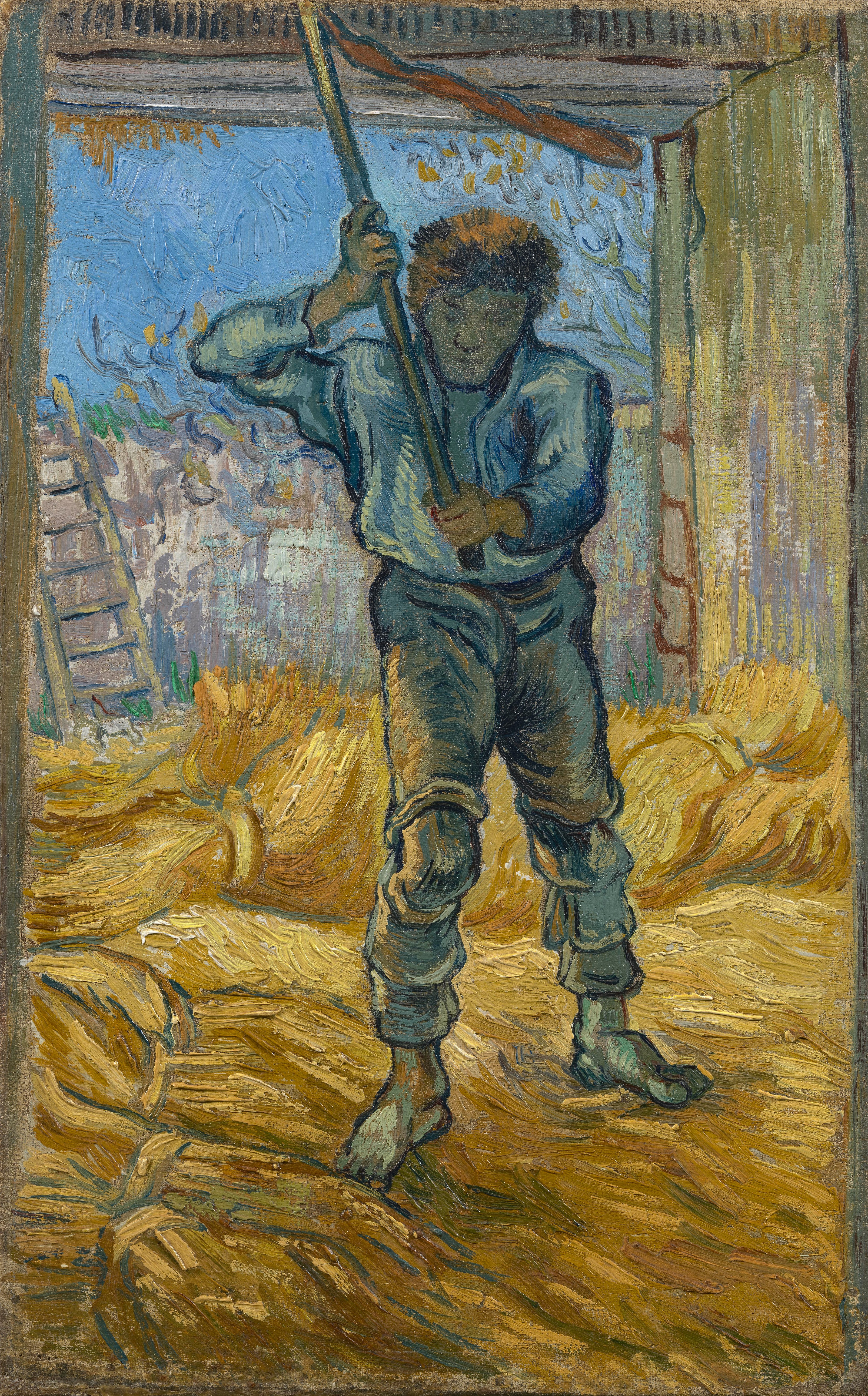 The Thresher (after Millet), 1889, by Vincent van Gogh