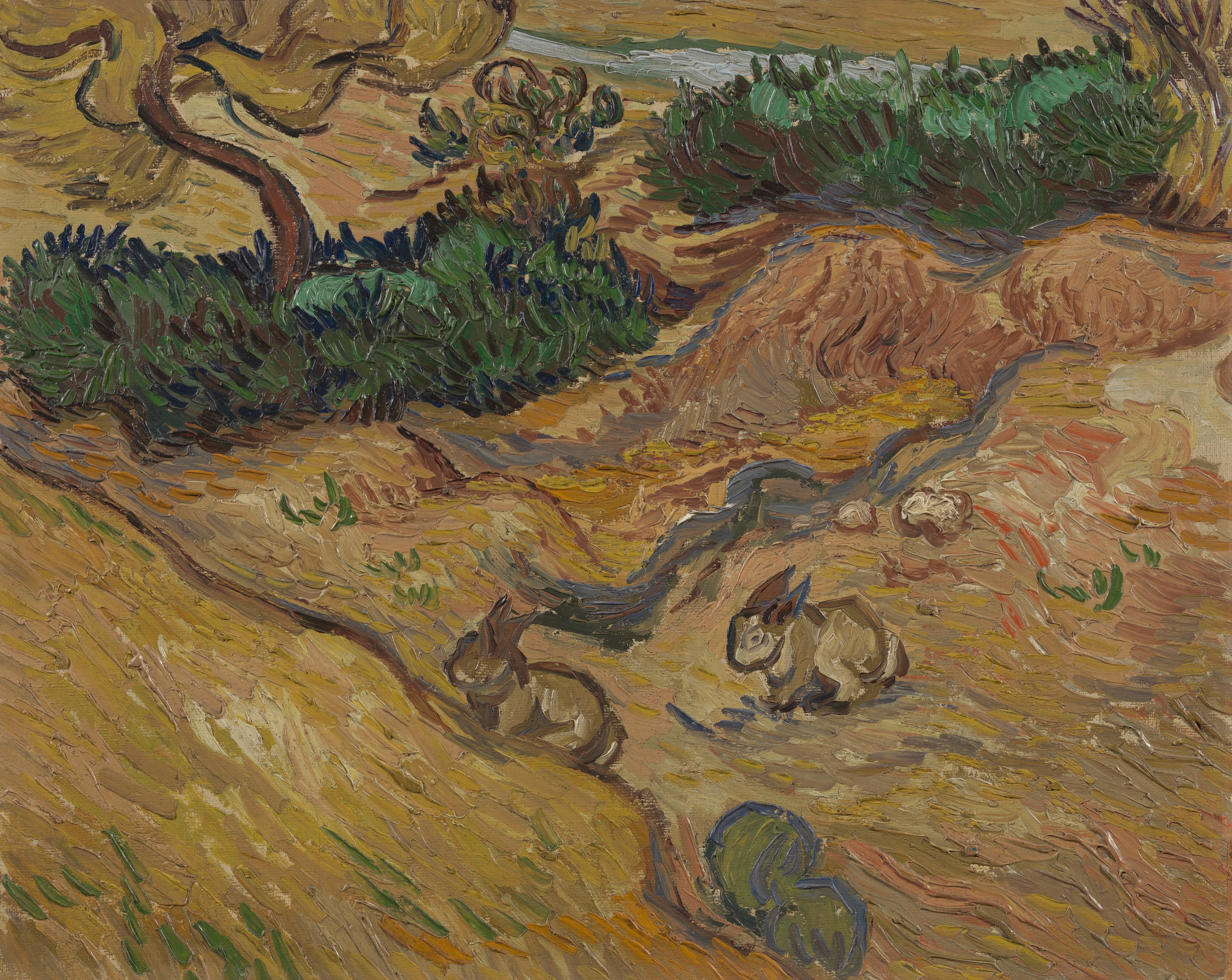 Landscape with Rabbits, 1889, by Vincent van Gogh