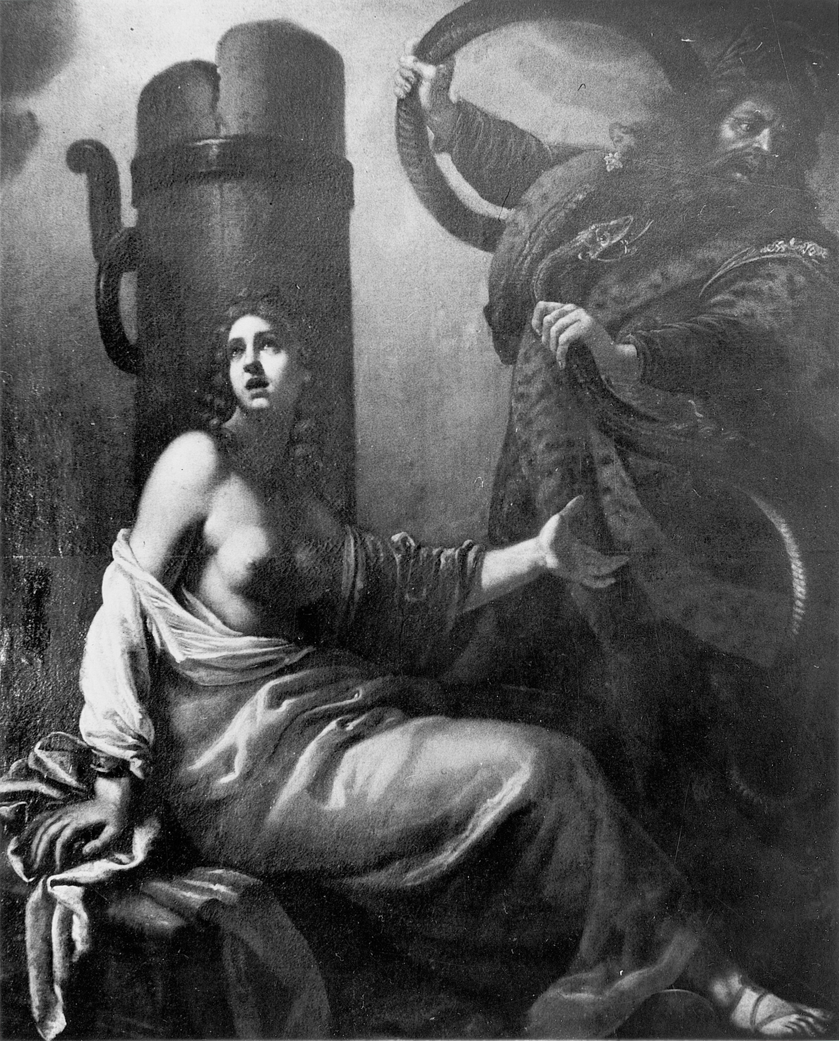 A work made of oil on canvas.