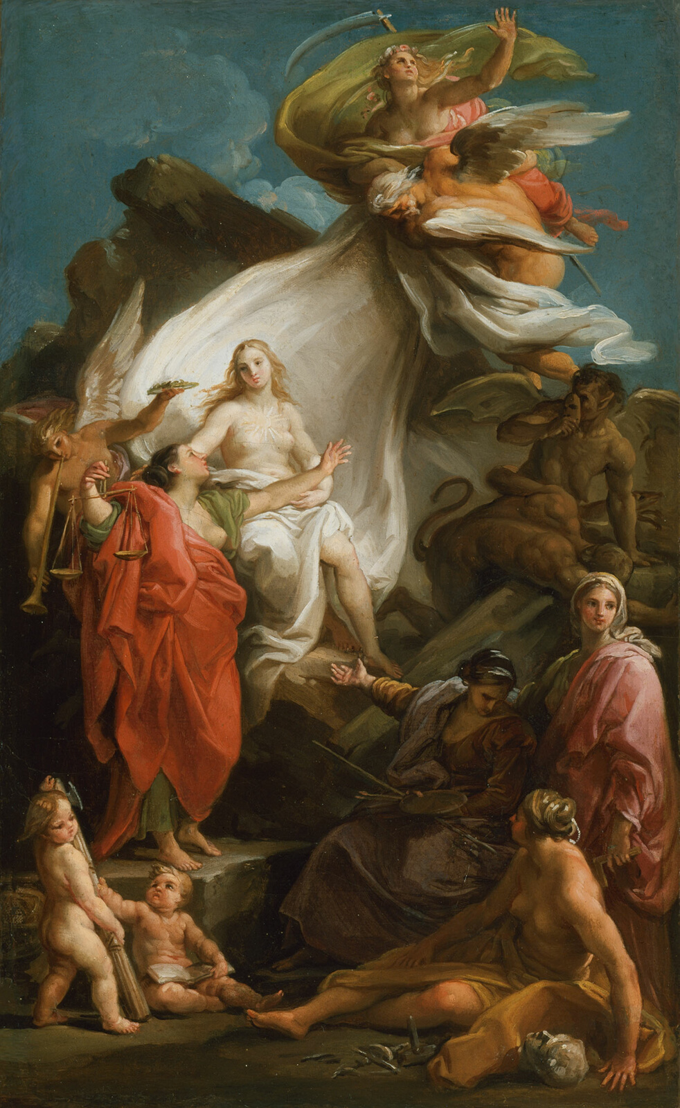 A work made of oil on canvas.