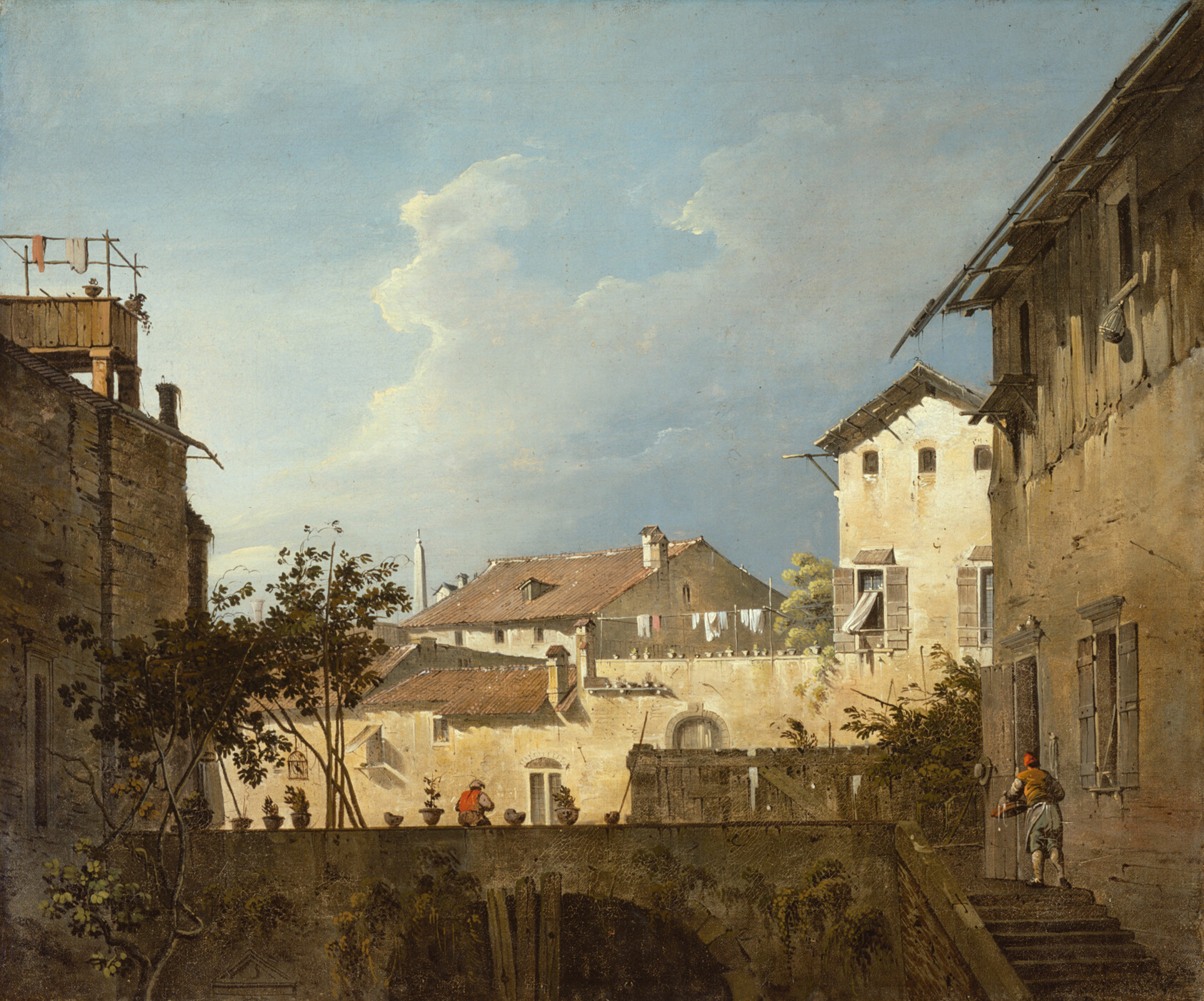 A work made of oil on canvas.