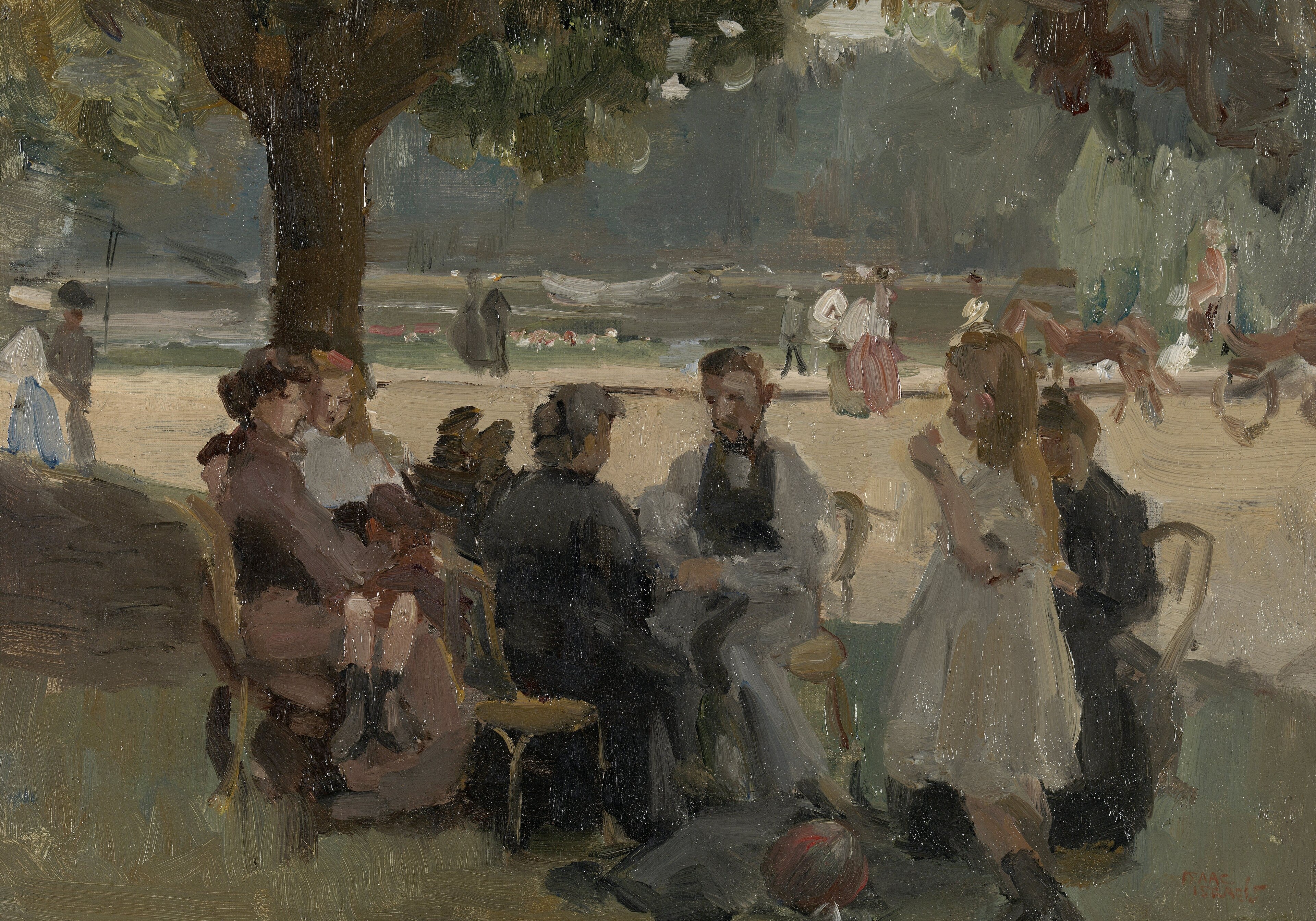 In the Bois de Boulogne close to Paris by Isaac Israëls
