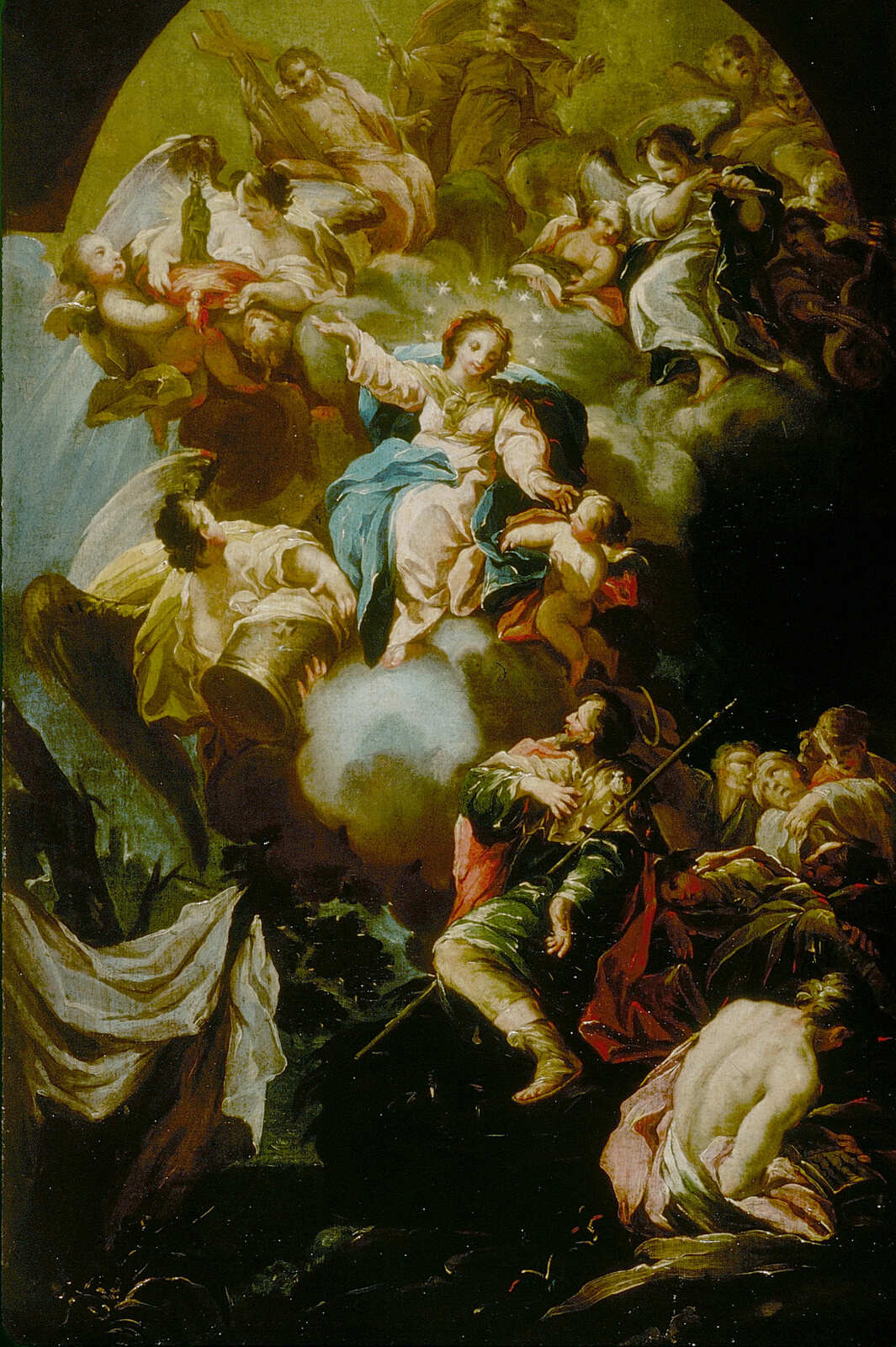 A work made of oil on canvas.
