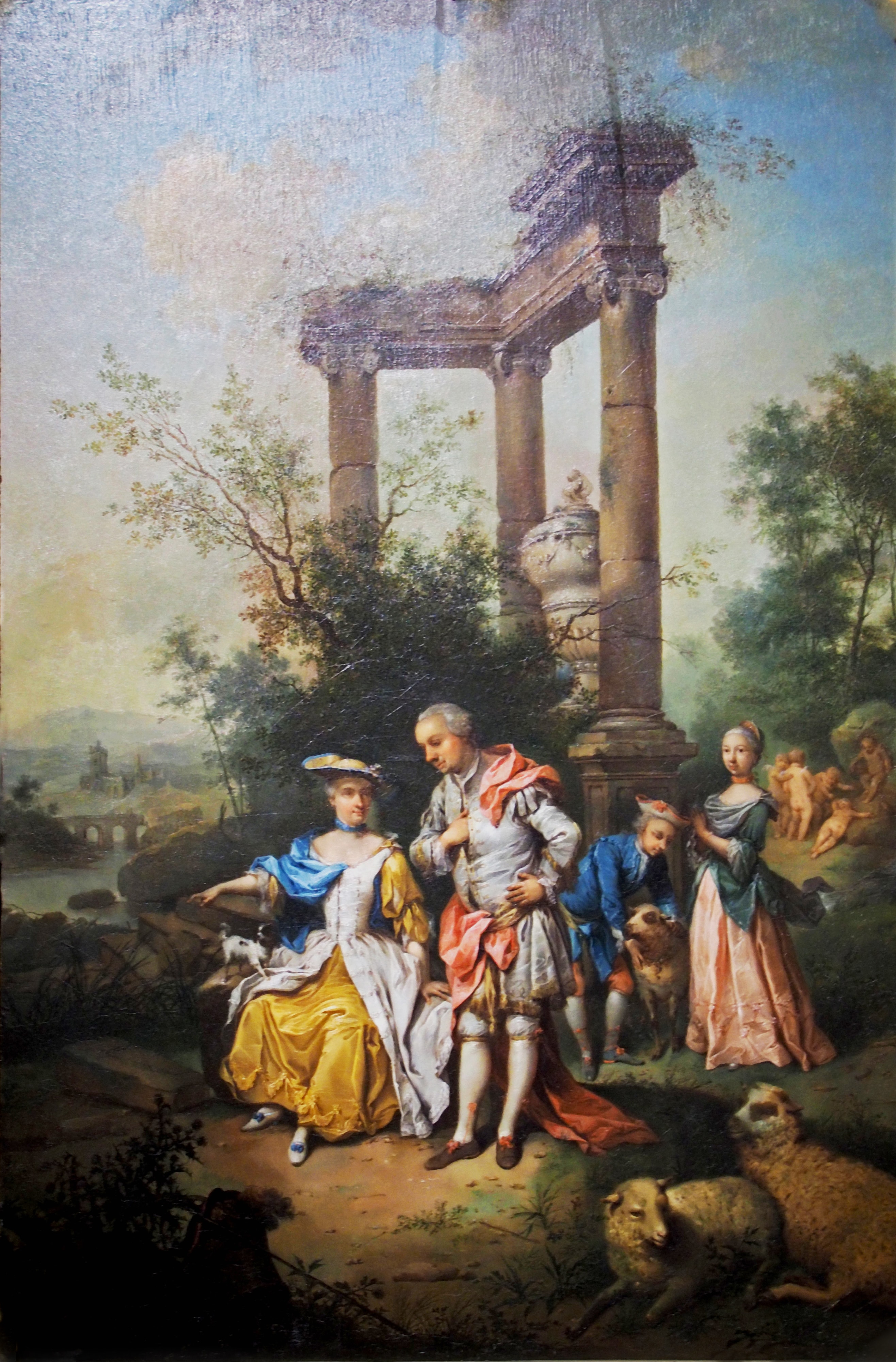 Johann Caspar Goethes family in shepherds costume by Johann Conrad Seekatz