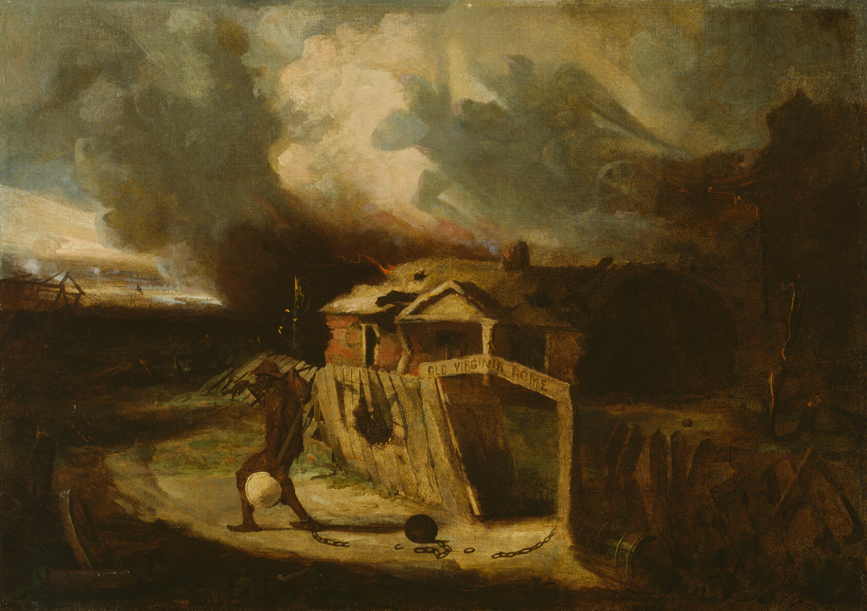 A work made of oil on canvas.