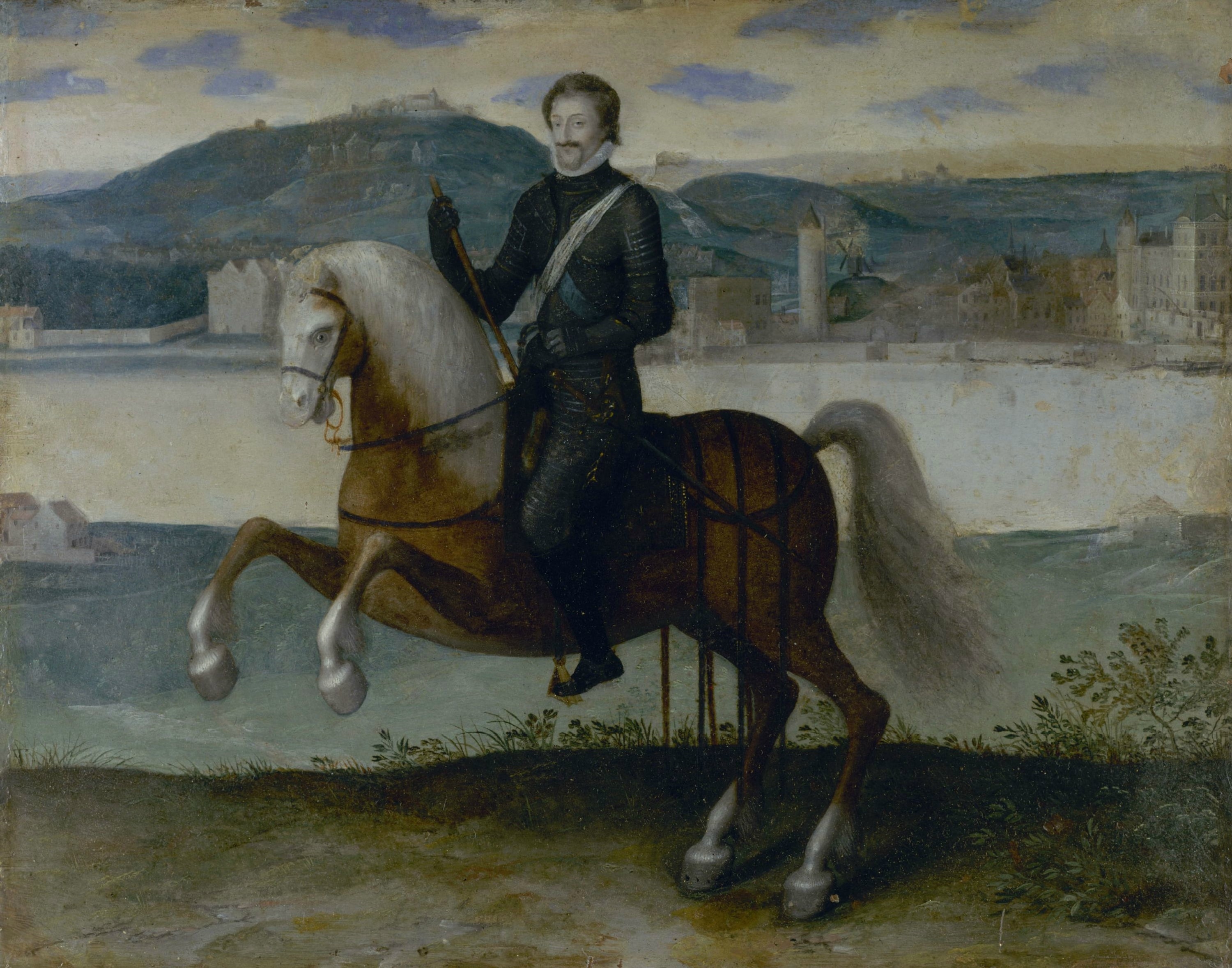 Portrait d'Henri IV, roi de France, à cheval devant Paris by Anonymous Unknown author