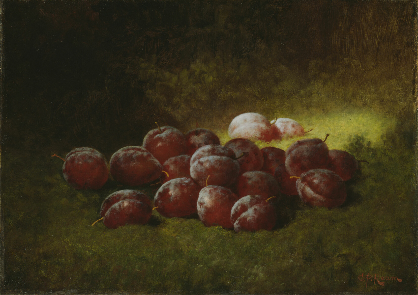 A work made of oil on canvas.