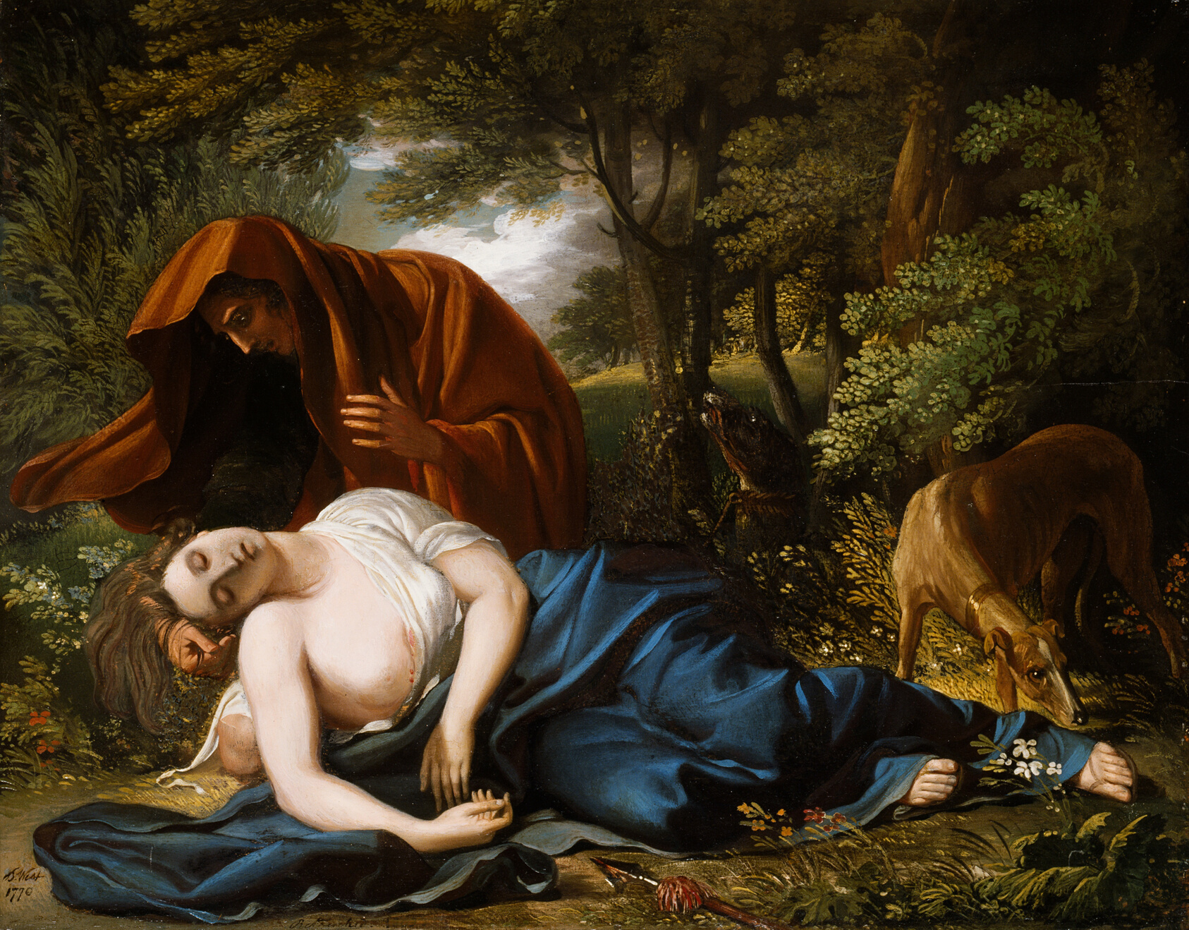 A work made of oil on panel.