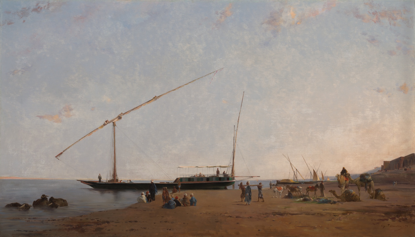 A work made of oil on canvas.