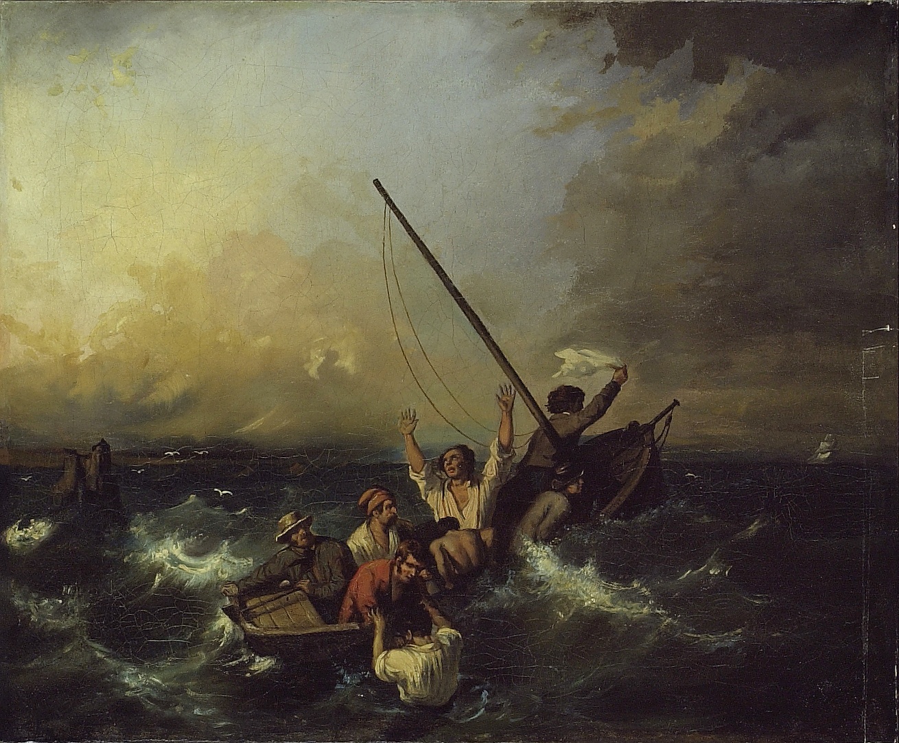 A work made of oil on canvas.