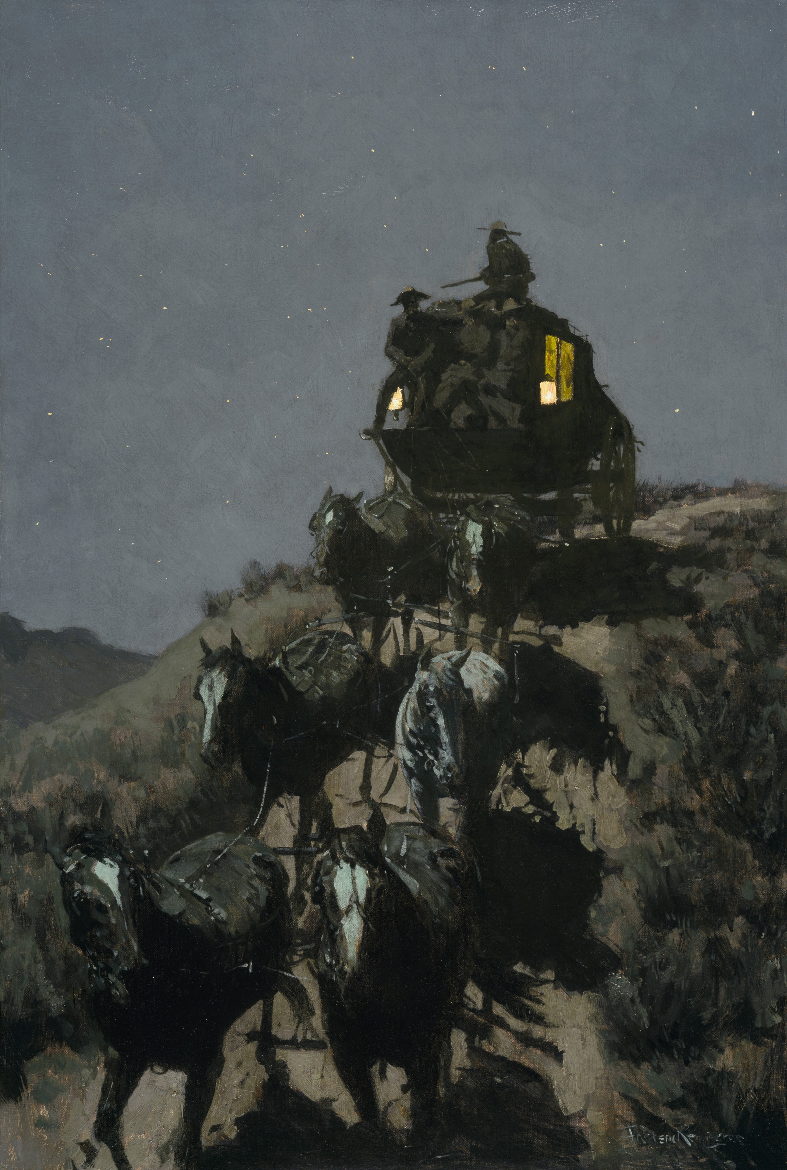 The Old Stage-Coach of the Plains, 1901, by Frederic S. Remington by Frederic Remington